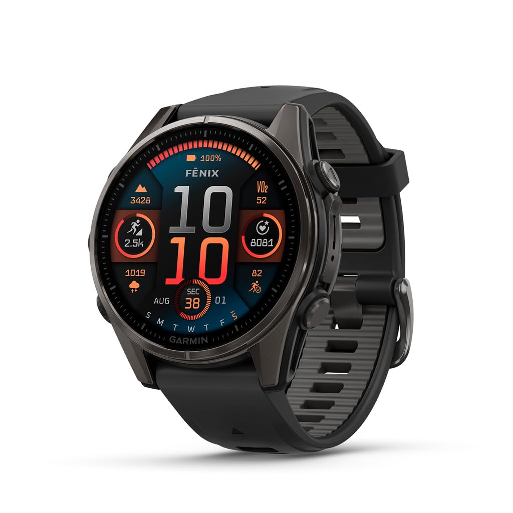 Garmin fēnix® 8, 47mm, Black | Premium Multisport Smartwatch, AMOLED Display, GPS, Built-In Flashlight, Dive-Rated, Built-In Speakers & Mic