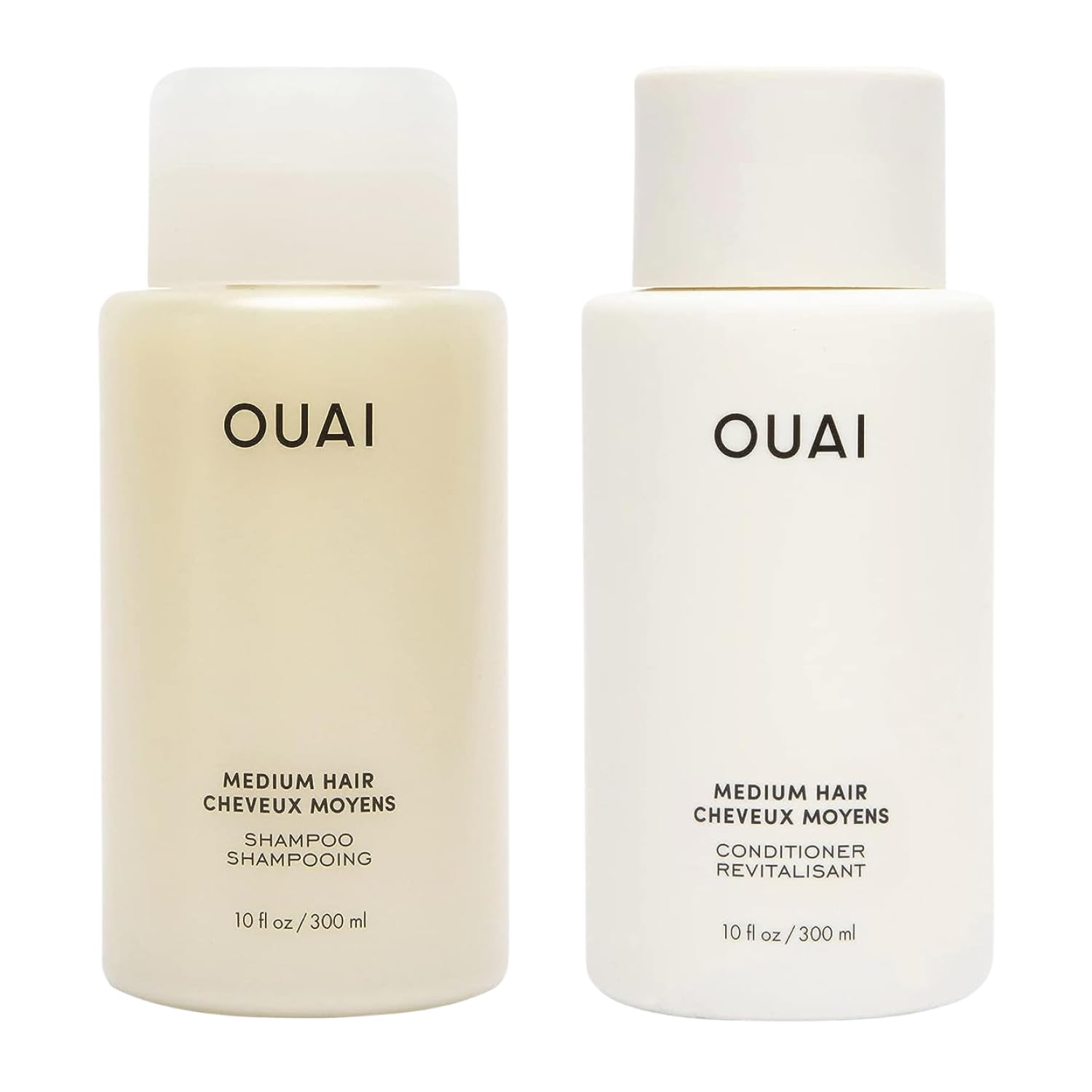 OUAI Fine Shampoo and Conditioner Set - Sulfate Free Shampoo and Conditioner for Women & Men - Made with Keratin, Marshmallow Root, Shea Butter & Avocado Oil - Free of Parabens & Phthalates (10 Fl Oz)