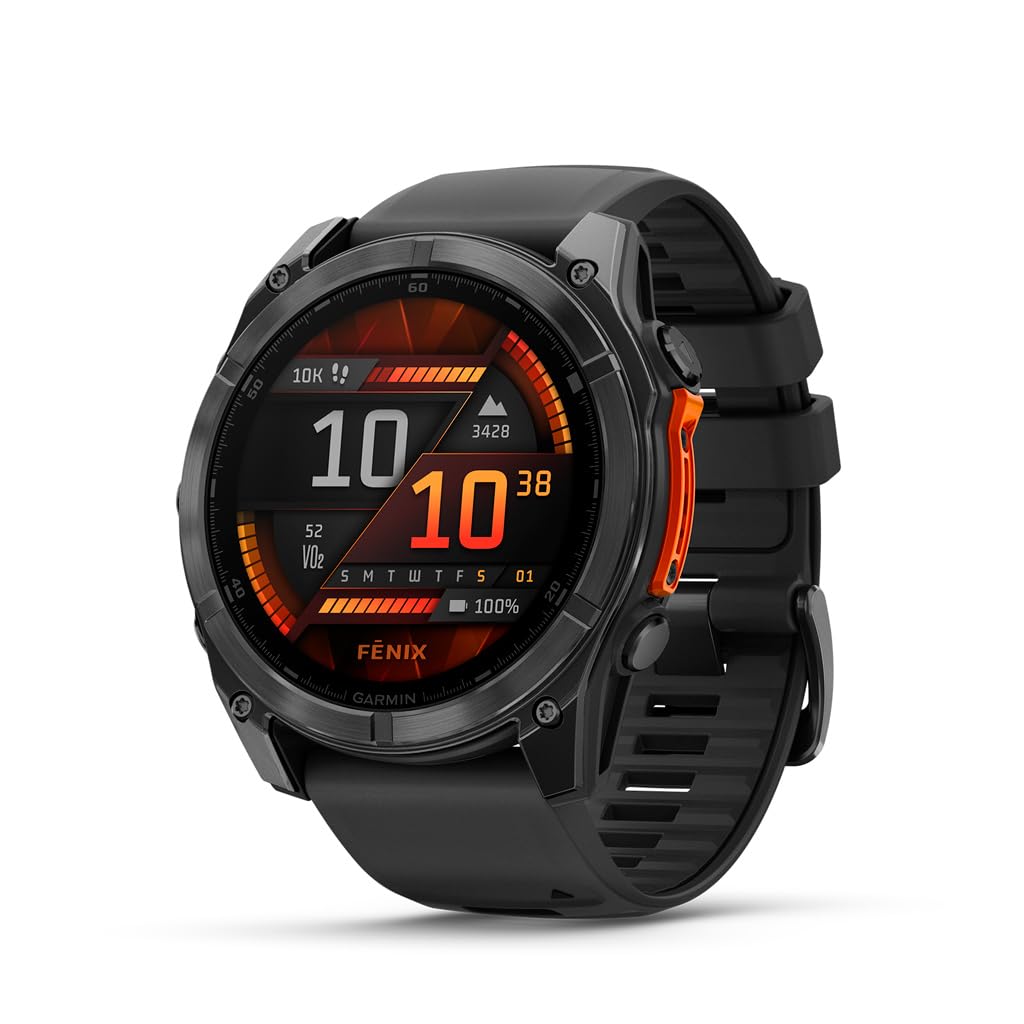 Garmin fēnix® 8, 47mm, Black | Premium Multisport Smartwatch, AMOLED Display, GPS, Built-In Flashlight, Dive-Rated, Built-In Speakers & Mic