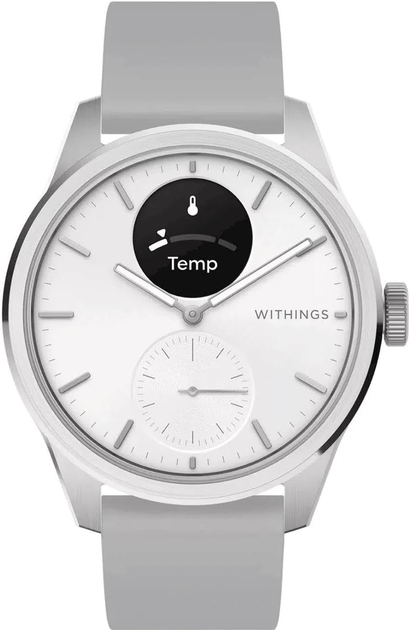 WITHINGS ScanWatch 2 - Hybrid Smart Watch, Heart Rate Monitoring, Fitness Tracker, Cycle Tracker, Sleep Monitoring, GPS Tracker, 30-Day Battery Life, Android & Apple Compatible, HSA/FSA