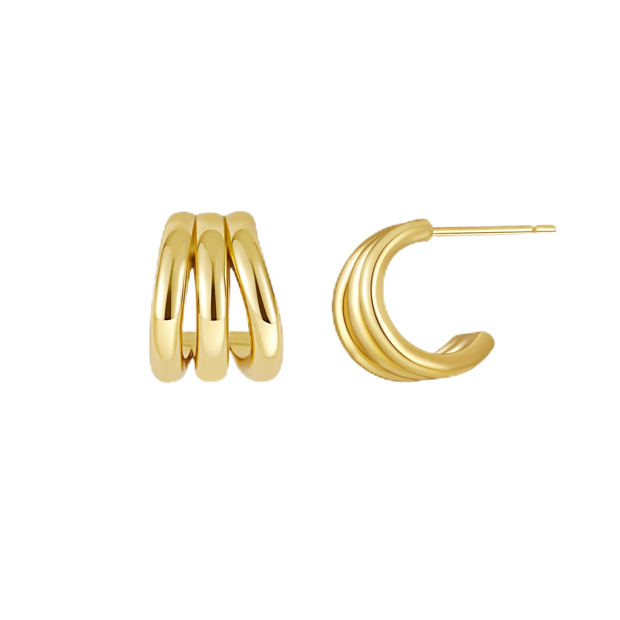 SHERLOVE Chunky Knot Gold Earrings Women Statement Drop Dangle Earrings | 14K Gold Plated Hypoallergenic Lightweight,Trendy Dainty Elegant Cute,Women Gold Jewelry Fashion Accessories Gifts