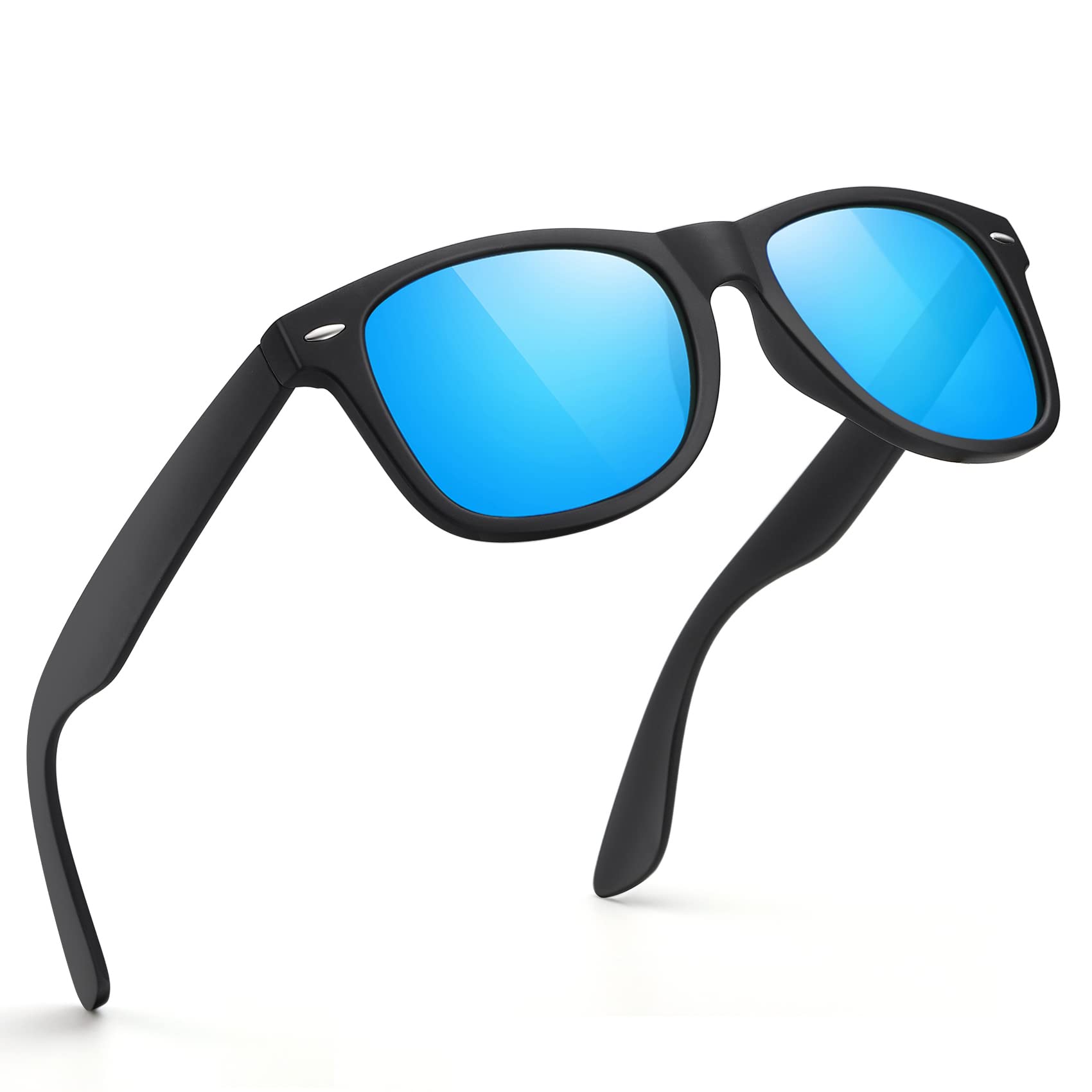 FEIDUSUN Sunglasses Men Polarized Sunglasses for Mens and Womens,Black Retro Sun Glasses Driving Fishing UV Protection