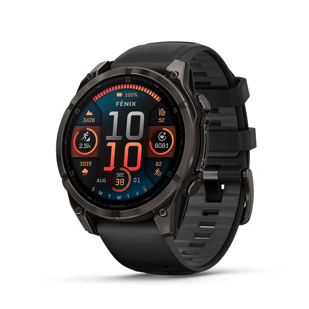 Garmin fēnix® 8, 47mm, Black | Premium Multisport Smartwatch, AMOLED Display, GPS, Built-In Flashlight, Dive-Rated, Built-In Speakers & Mic