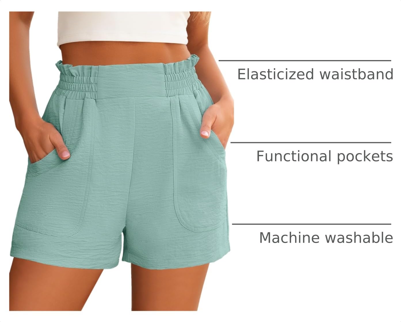 ANRABESS Shorts for Women Summer Casual Elastic High Waisted Wide Leg Cute Dressy 2026 Vacation Beach Clothes