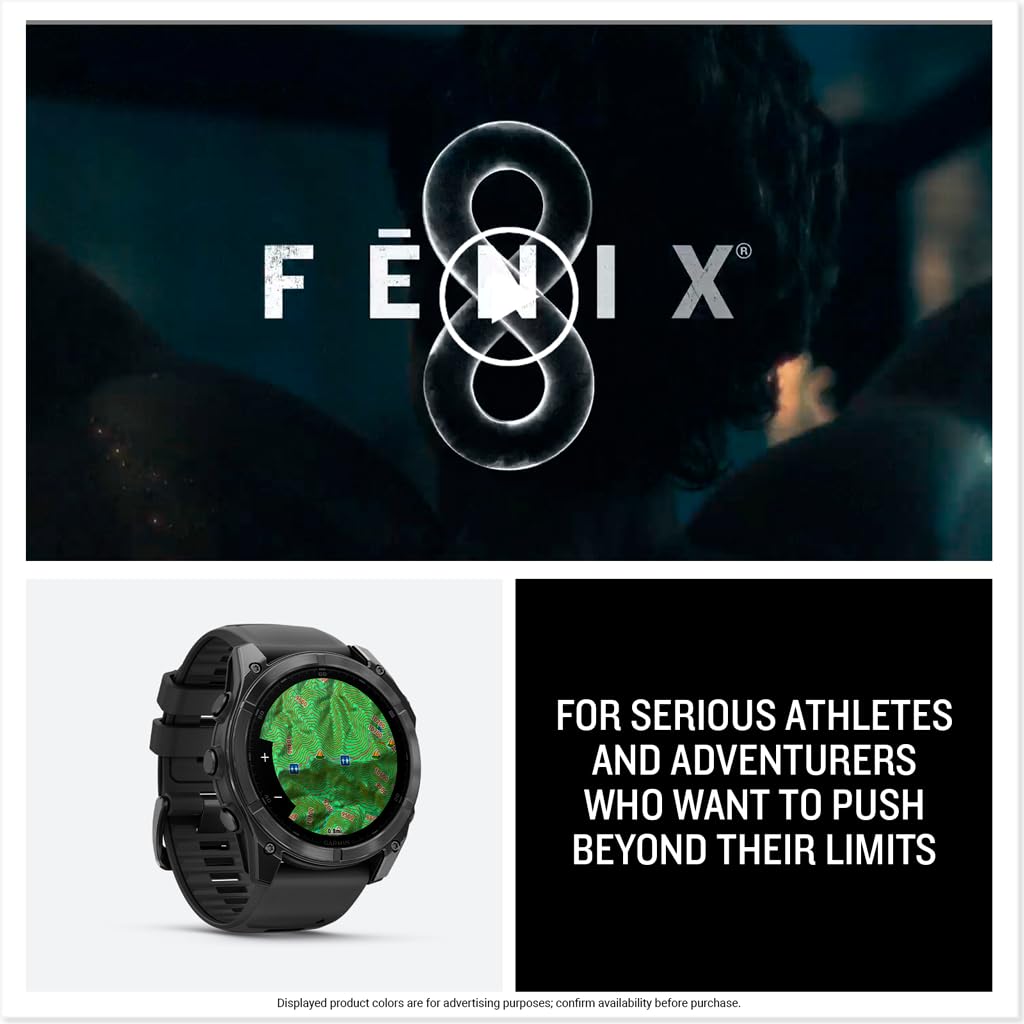 Garmin fēnix® 8, 47mm, Black | Premium Multisport Smartwatch, AMOLED Display, GPS, Built-In Flashlight, Dive-Rated, Built-In Speakers & Mic