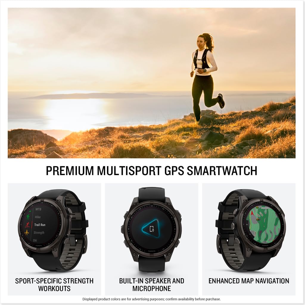 Garmin fēnix® 8, 47mm, Black | Premium Multisport Smartwatch, AMOLED Display, GPS, Built-In Flashlight, Dive-Rated, Built-In Speakers & Mic