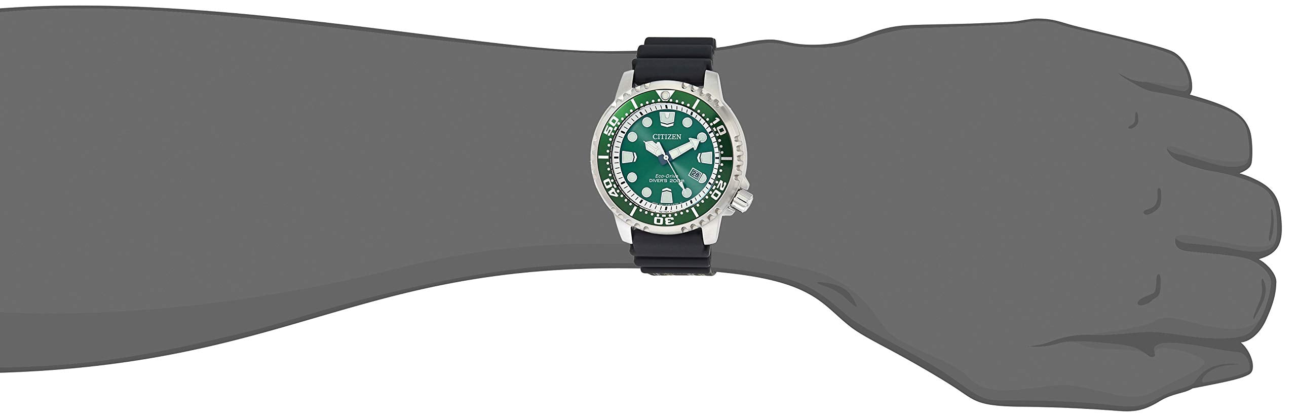CITIZEN Promaster Dive Eco-Drive Watch, 3-Hand Date, ISO Certified, Luminous Hands and Markers, Rotating Bezel