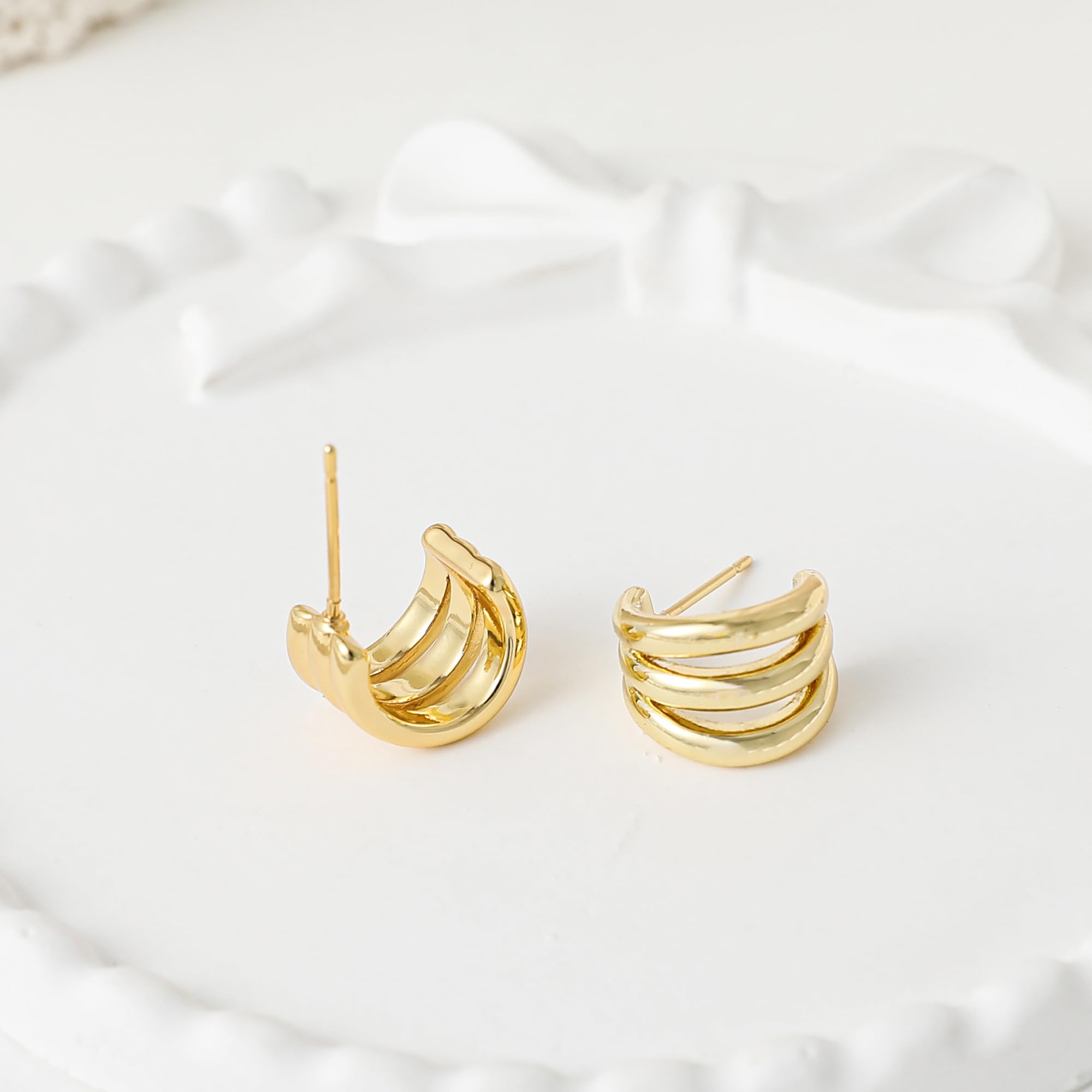 SHERLOVE Chunky Knot Gold Earrings Women Statement Drop Dangle Earrings | 14K Gold Plated Hypoallergenic Lightweight,Trendy Dainty Elegant Cute,Women Gold Jewelry Fashion Accessories Gifts