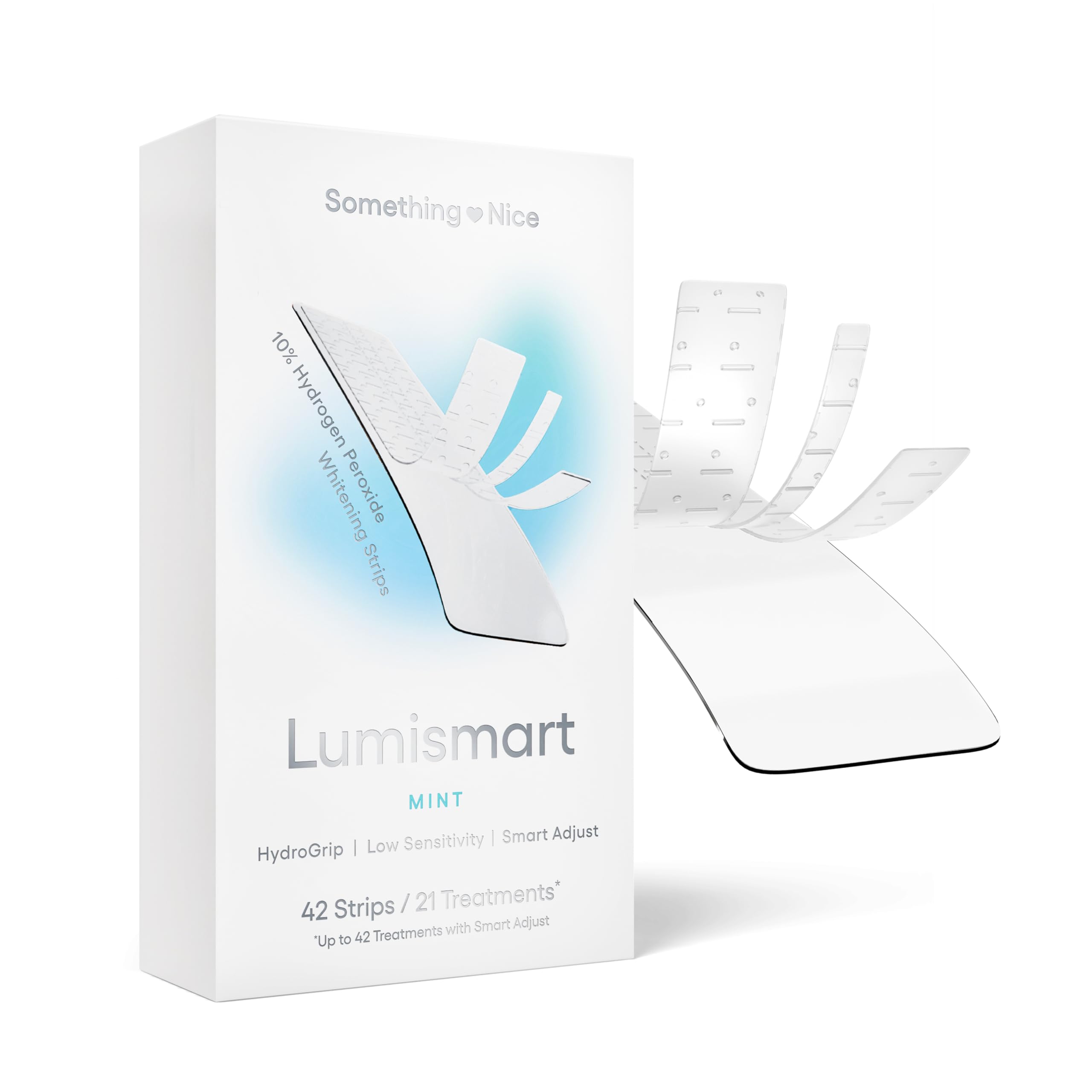 Something Nice Lumismart Whitening Strips - Dentist-Designed, Enamel Safe, up to 42 Treatments with Smart Adjust - Teeth Whitening Strips in Watermelon for Sensitive Teeth