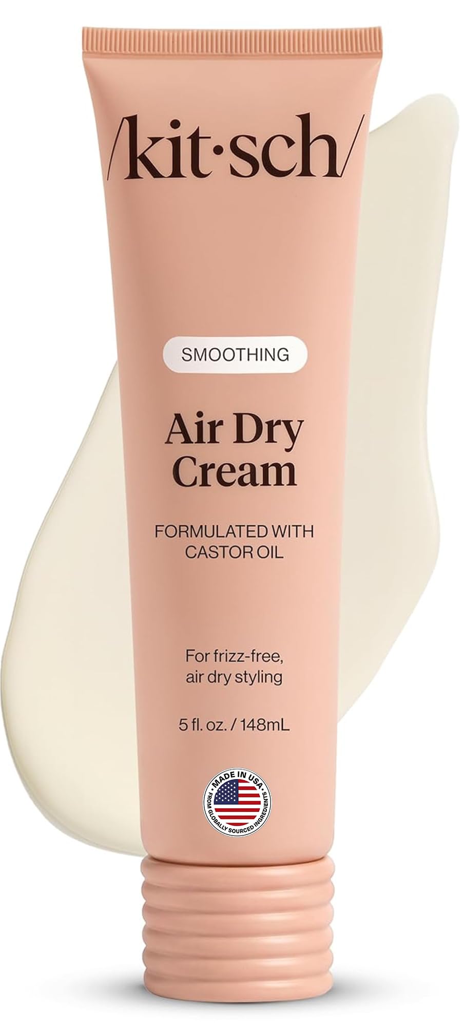 Kitsch Smoothing Air Dry Cream – With Castor Oil & Coconut Oil - 5.3 oz | Frizz Control Hair Care Product – Lightweight Hair Styling Products – Enhances Natural Hair Texture Appearance
