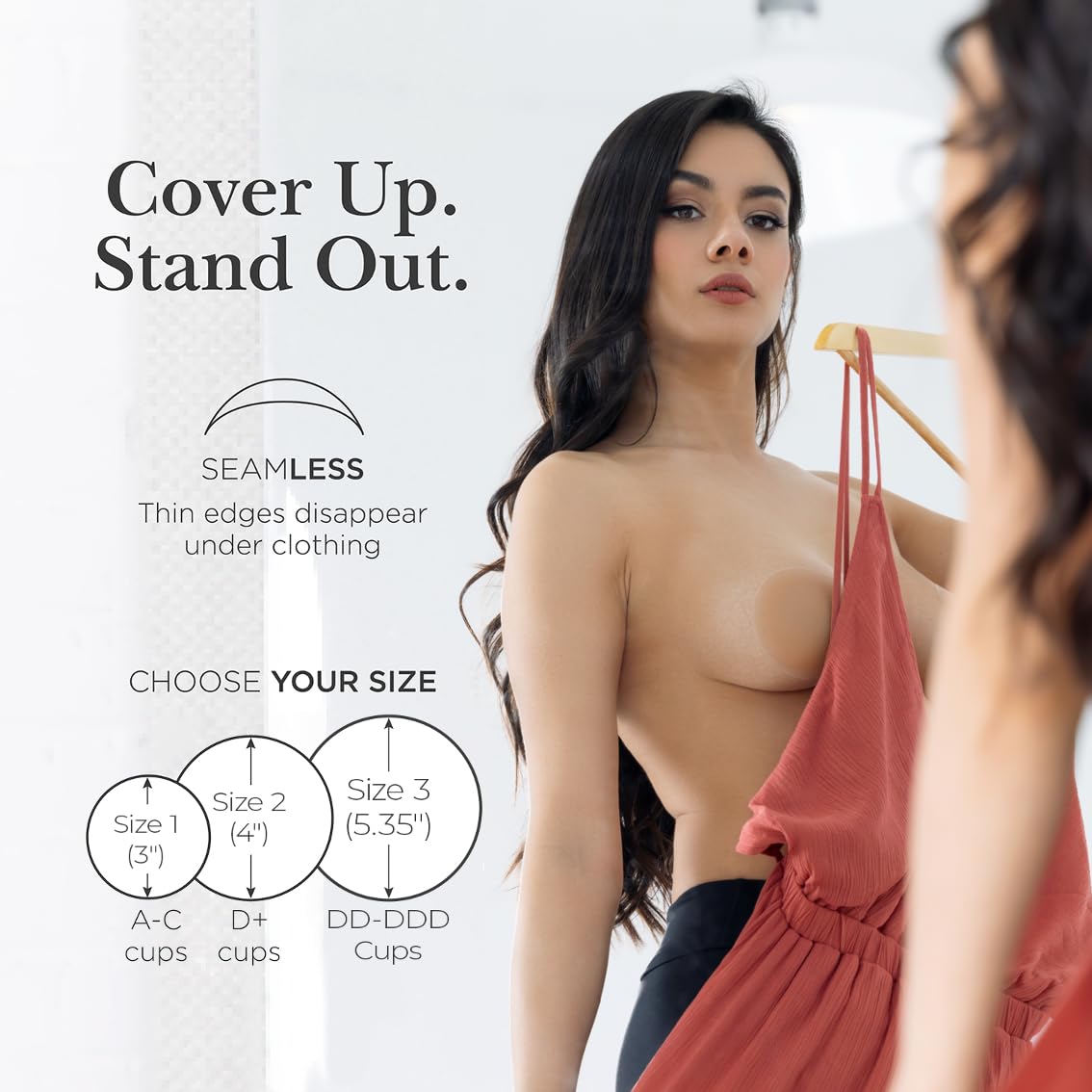 Nippies Reusable Nipple Covers, Skin Safe Pasties in Circle or Lift Style | Dermatologist Tested Adhesive Pasties, Sticky Up to 20 Wears, Stays On through Sweaty Summer Heat, Travel Case Included