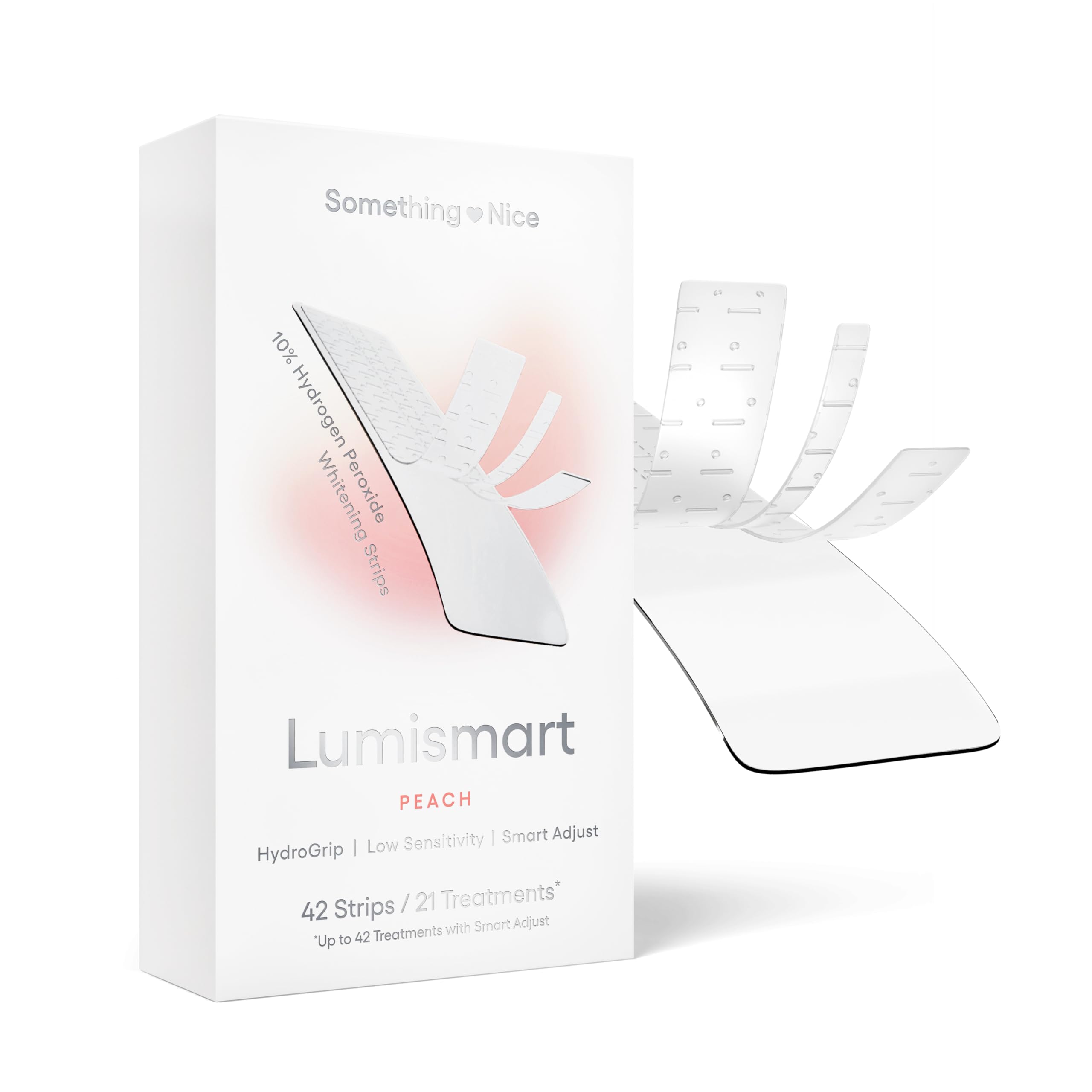 Something Nice Lumismart Whitening Strips - Dentist-Designed, Enamel Safe, up to 42 Treatments with Smart Adjust - Teeth Whitening Strips in Watermelon for Sensitive Teeth