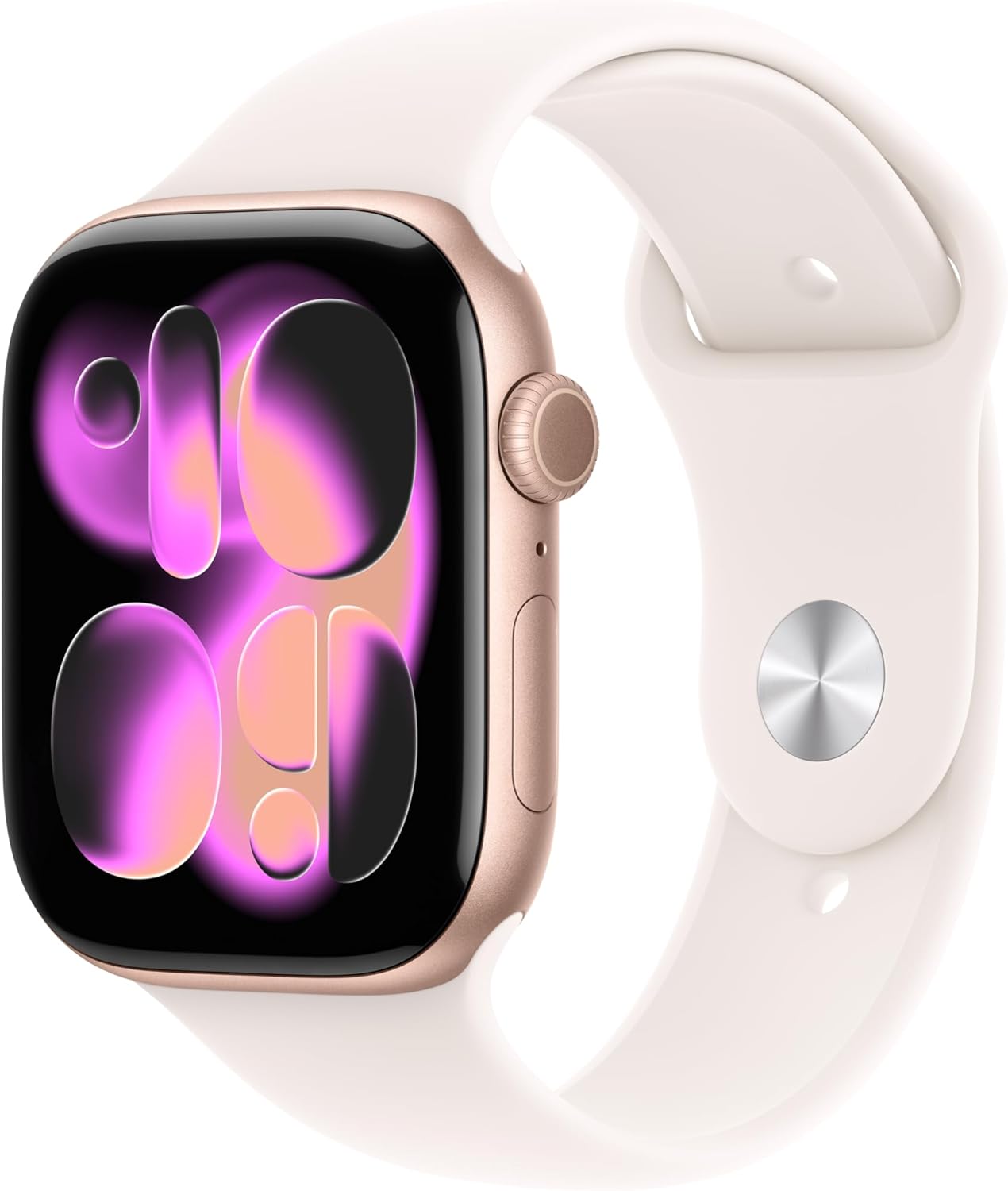 Apple Watch Series 11 [GPS 46mm] Smartwatch with Rose Gold Aluminum Case with Light Blush Sport Band - M/L. Sleep Score, Fitness Tracker, Health Monitoring, Always-On Display, Water Resistant