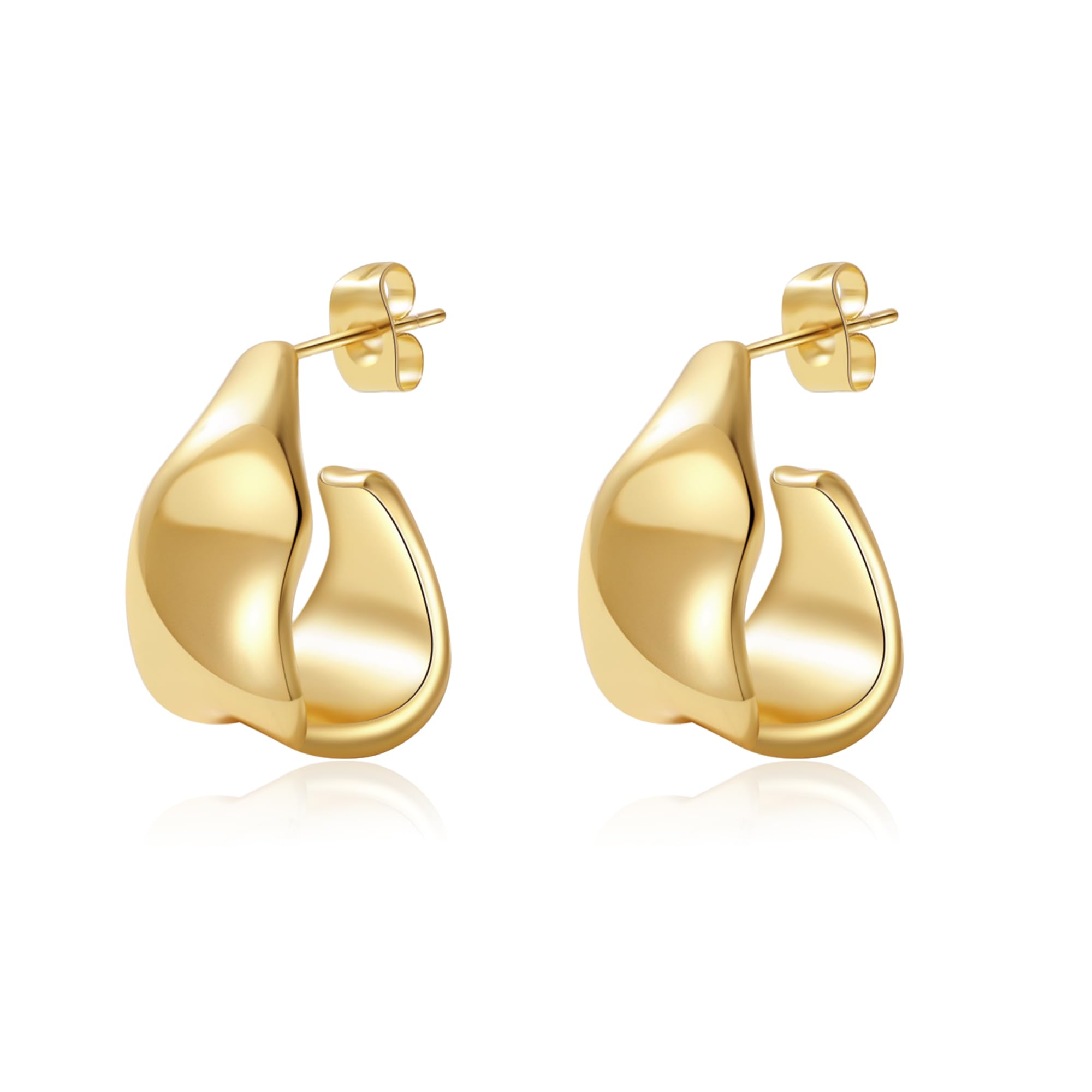 SHERLOVE Chunky Knot Gold Earrings Women Statement Drop Dangle Earrings | 14K Gold Plated Hypoallergenic Lightweight,Trendy Dainty Elegant Cute,Women Gold Jewelry Fashion Accessories Gifts