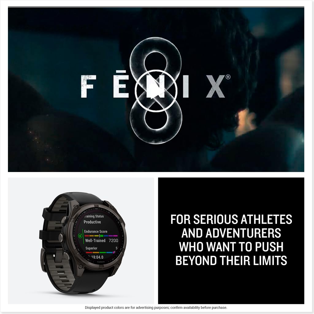 Garmin fēnix® 8, 47mm, Black | Premium Multisport Smartwatch, AMOLED Display, GPS, Built-In Flashlight, Dive-Rated, Built-In Speakers & Mic
