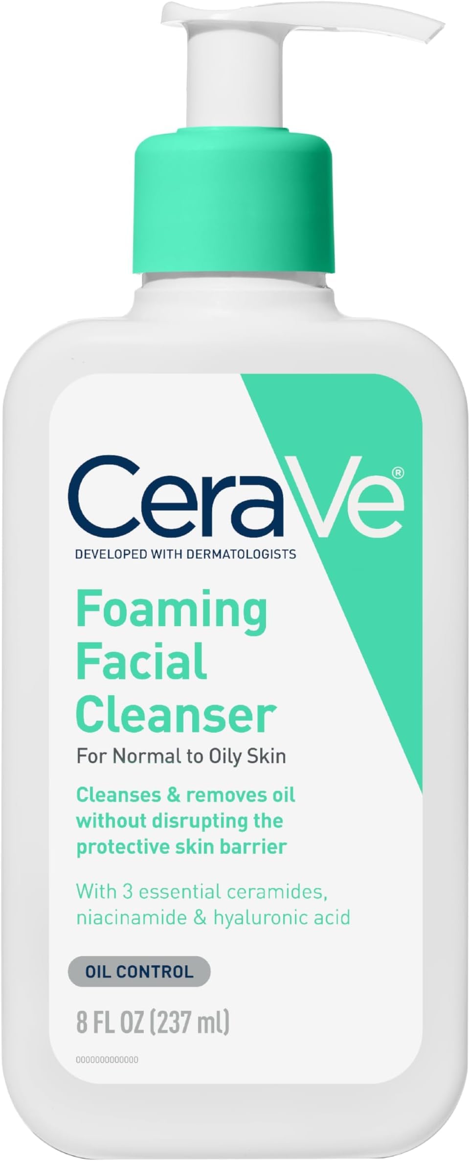 CeraVe Foaming Facial Cleanser, Face Wash for Oily Skin, 16fl oz | Skin Care with Hyaluronic Acid & Niacinamide, Makeup Remover, Daily Face Wash For Men & Women, Fragrance Free, Oil Control