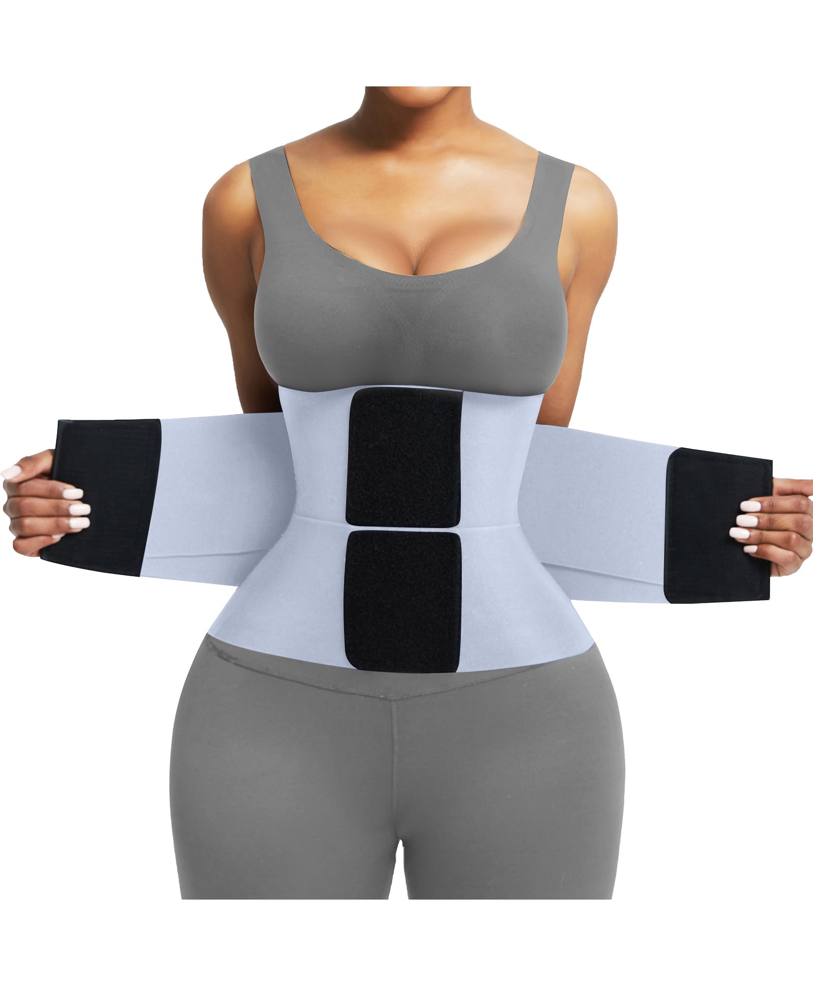 FeelinGirl Waist Trainer Belt Cincher Corset Tummy Control Faja Body Shaper | Hourglass Shaping, Triple Wrap, Hook-loop Closure, Postpartum Gym Workout, Underbust Girdle, Perspiring Fabric