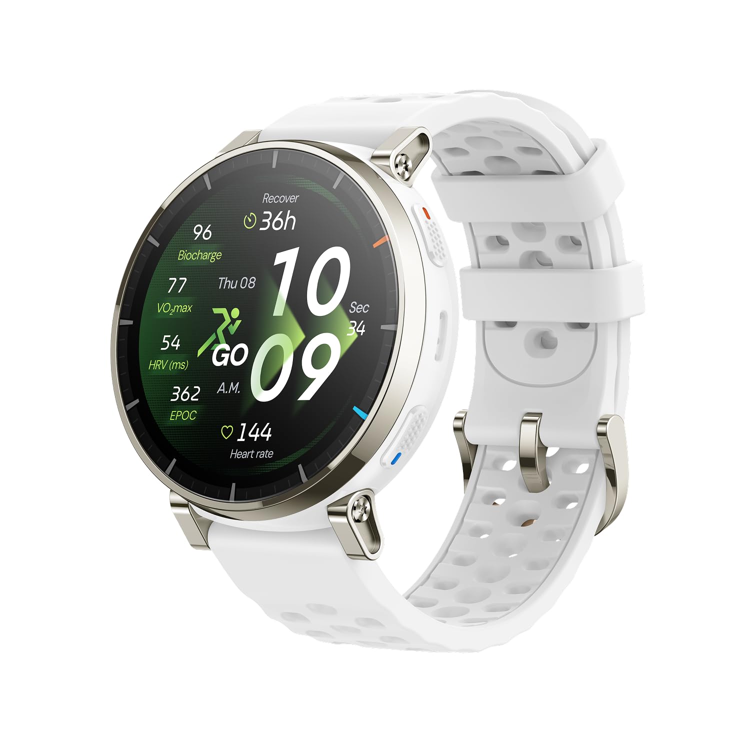 Amazfit Active 3 Smart Watch, 1.32" AMOLED Sapphire Glass, GPS, iOS/Android | 45mm, 12-Day Battery, Water-Resistant, 4GB Storage, Offline Maps, 170 Workout Modes, Heart Ratet Tracker