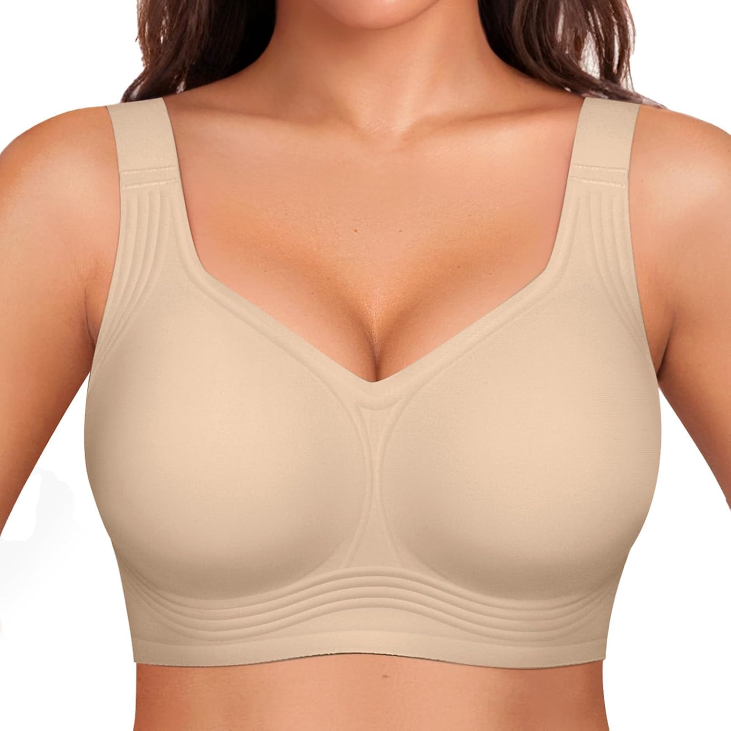 OEAK Womens Wireless Jelly Bras Plus Size Support Push Up Comfortable Bra | no underwire,full coverage,for large breast,minimizer bra,seamless,tshirt bras,everyday bra