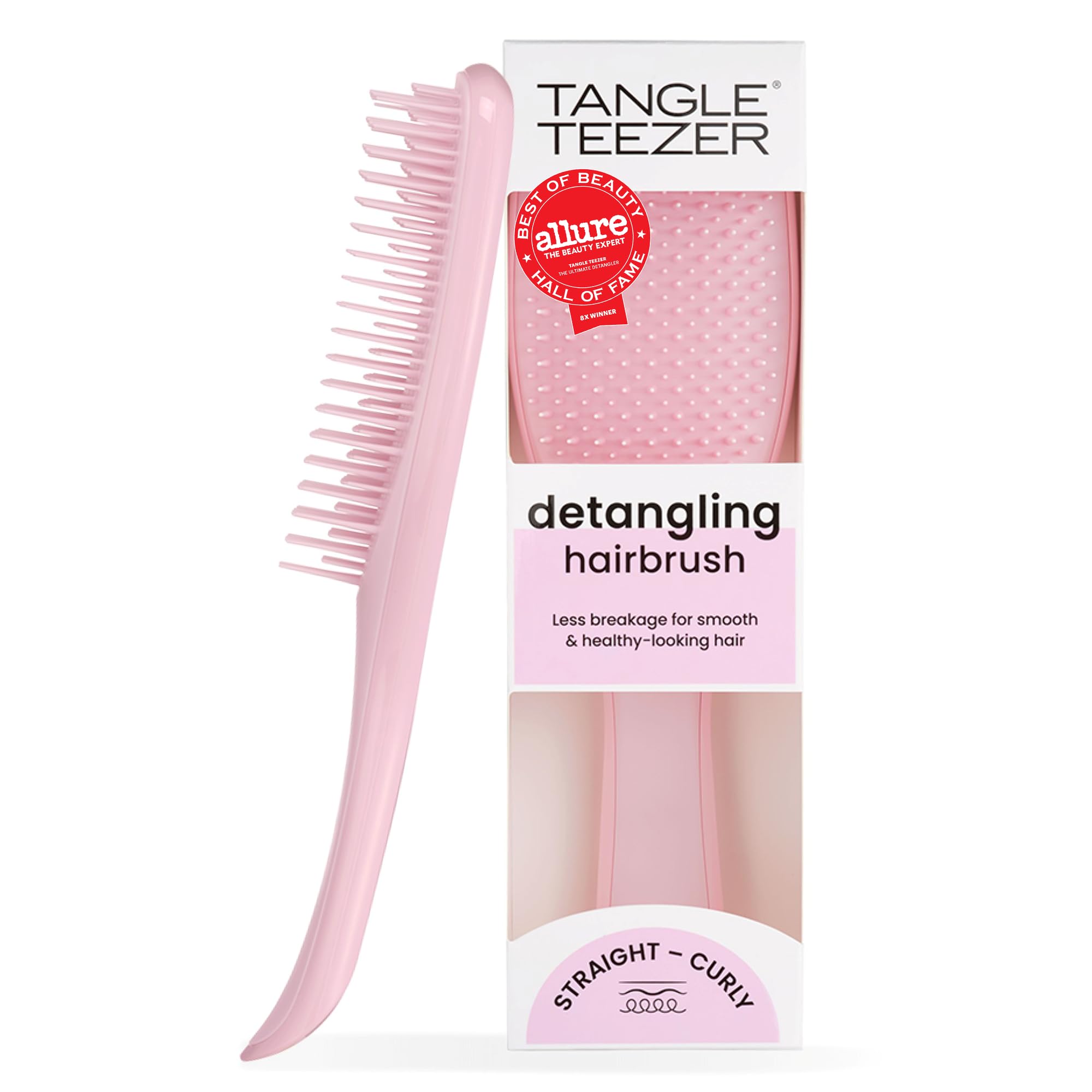 Tangle Teezer Ultimate Detangler Brush, Straight to Wavy, Apricot Blaze | Patented two-tier, regular-flex teeth reduce breakage & split ends on wet or dry hair; Shower-friendly hairbrush for all ages