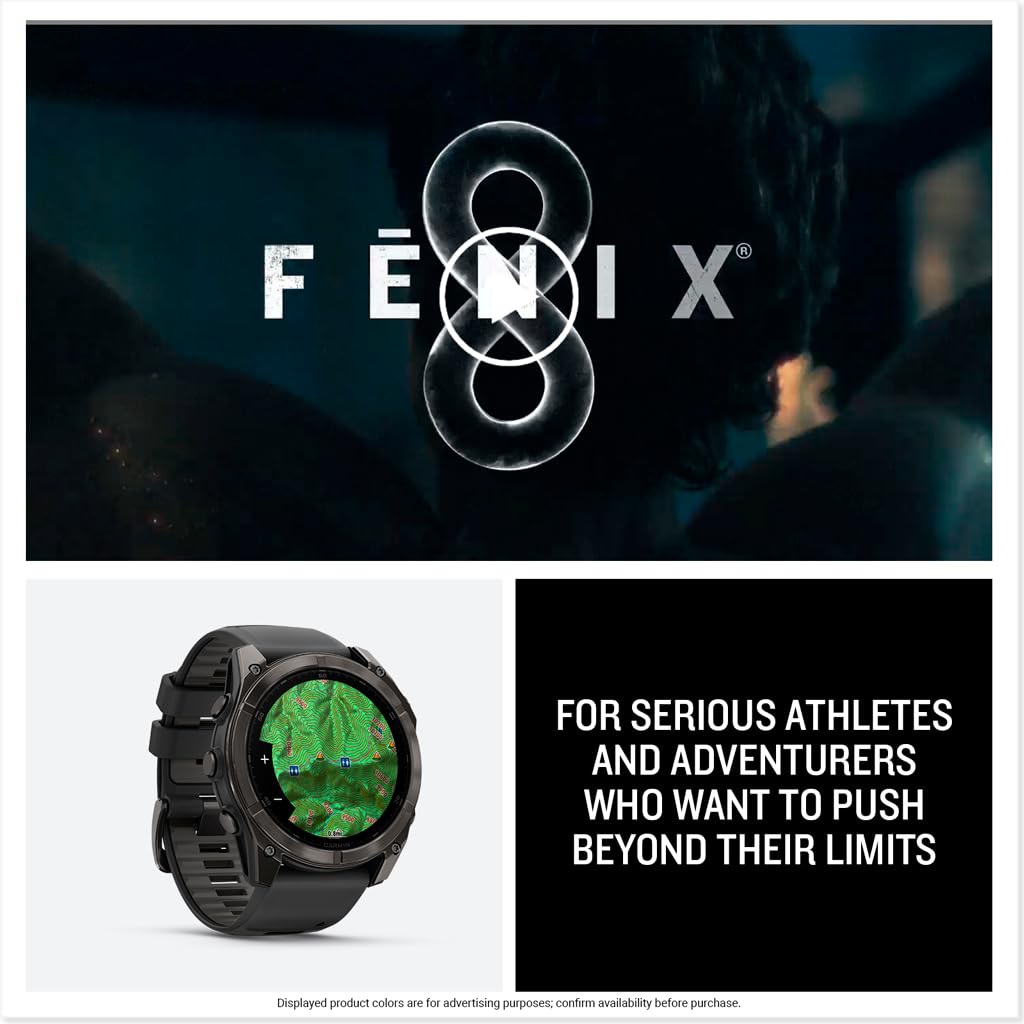 Garmin fēnix® 8, 47mm, Black | Premium Multisport Smartwatch, AMOLED Display, GPS, Built-In Flashlight, Dive-Rated, Built-In Speakers & Mic