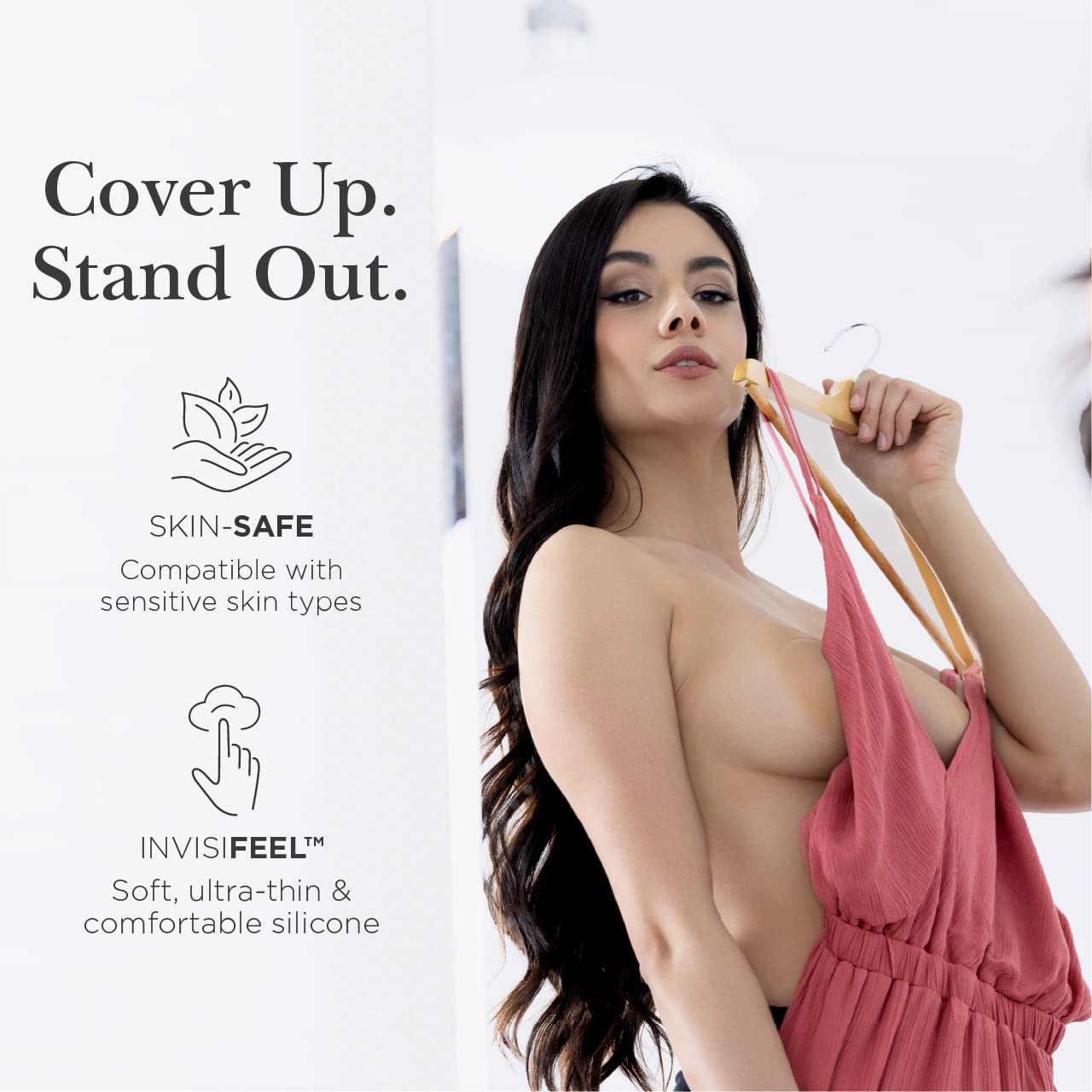 Nippies Reusable Nipple Covers, Skin Safe Pasties in Circle or Lift Style | Dermatologist Tested Adhesive Pasties, Sticky Up to 20 Wears, Stays On through Sweaty Summer Heat, Travel Case Included