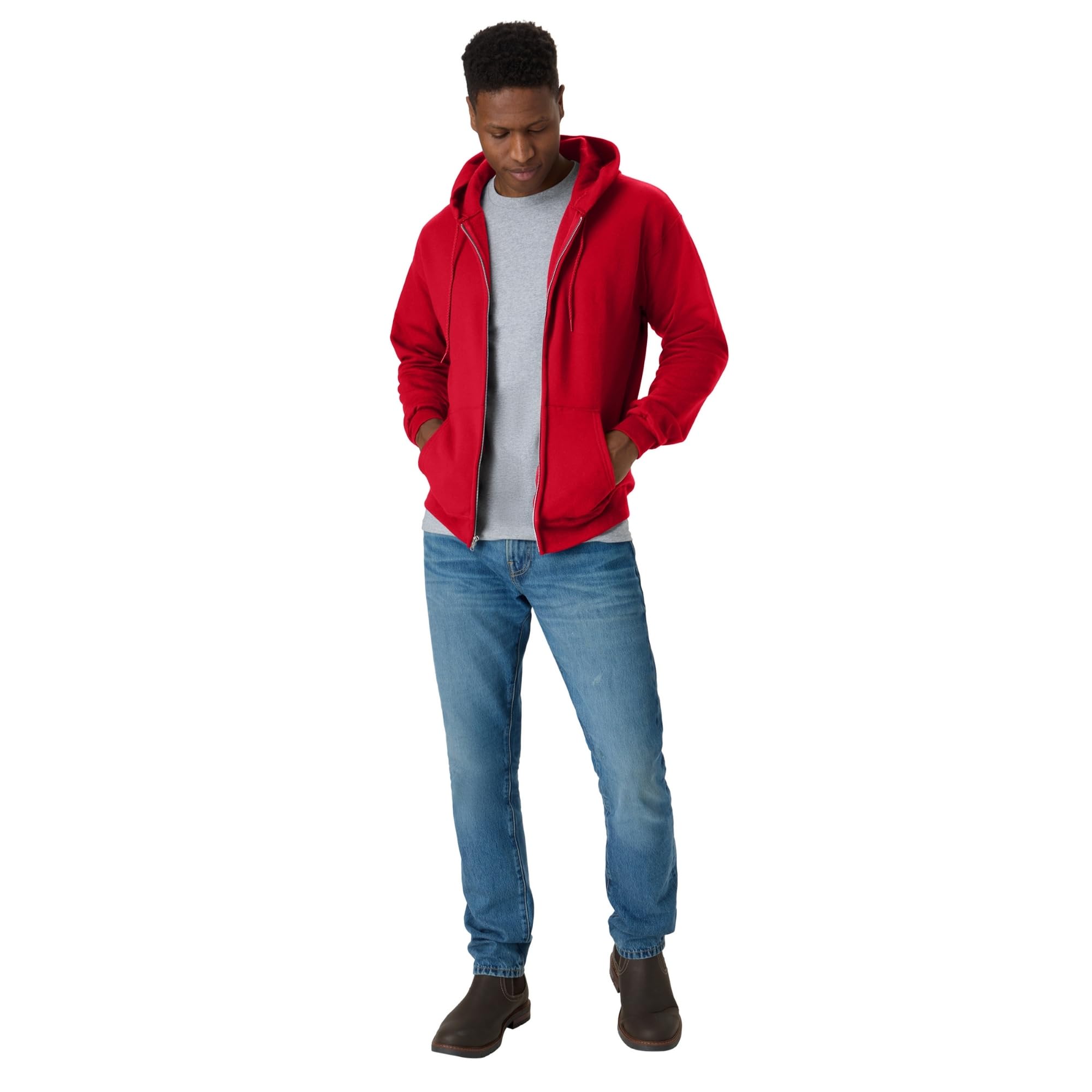 Hanes Men's Zip-up Hoodie, Ecosmart Fleece Full-zip Hoodie for Men, Hooded Sweatshirt