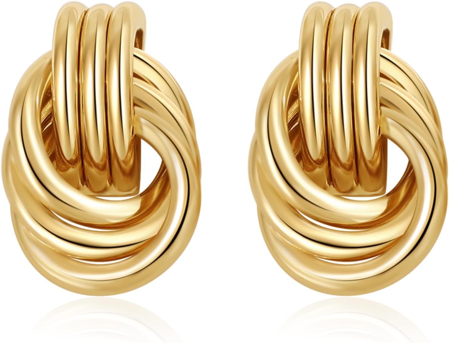 SHERLOVE Chunky Knot Gold Earrings Women Statement Drop Dangle Earrings | 14K Gold Plated Hypoallergenic Lightweight,Trendy Dainty Elegant Cute,Women Gold Jewelry Fashion Accessories Gifts