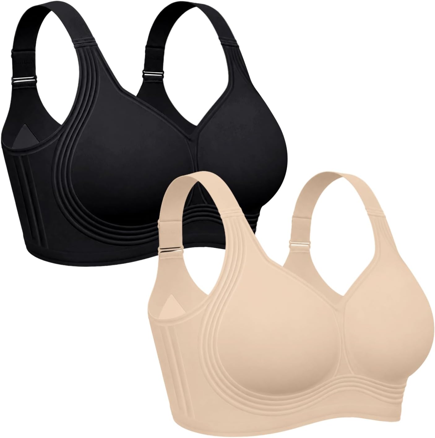 OEAK Womens Wireless Jelly Bras Plus Size Support Push Up Comfortable Bra | no underwire,full coverage,for large breast,minimizer bra,seamless,tshirt bras,everyday bra