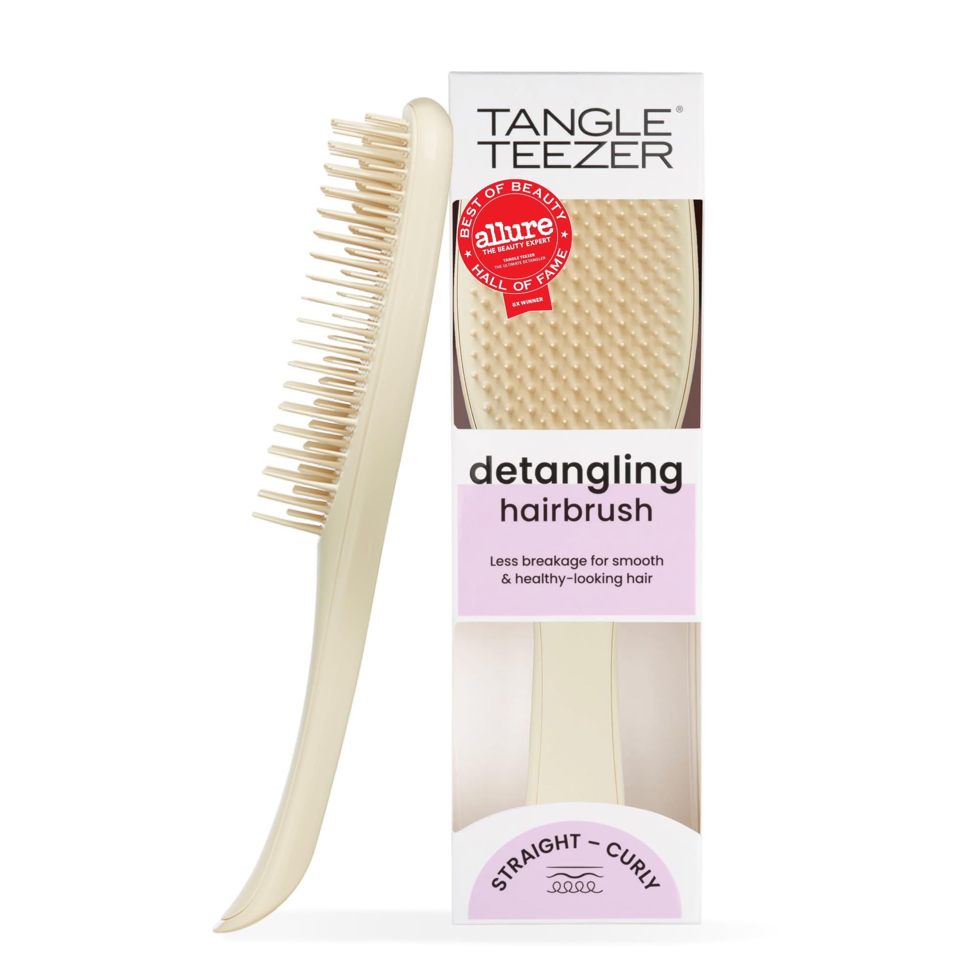 Tangle Teezer Ultimate Detangler Brush, Straight to Wavy, Apricot Blaze | Patented two-tier, regular-flex teeth reduce breakage & split ends on wet or dry hair; Shower-friendly hairbrush for all ages