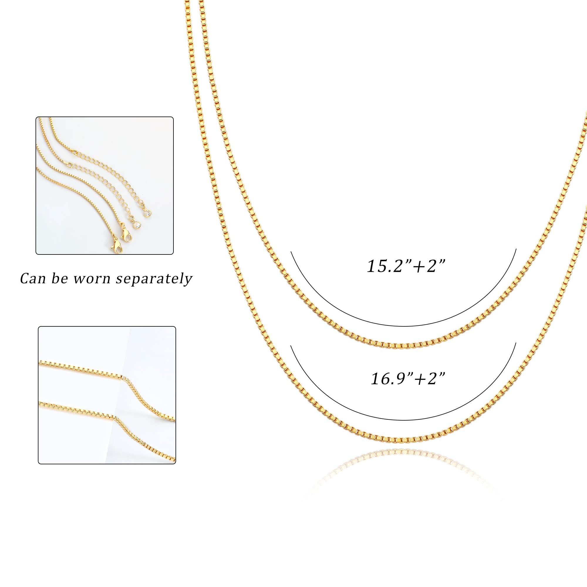 CHESKY 14K Gold Plated Layered Chain Necklace for Women | Trendy Cuban Link Chain, Chunky Paperclip Chain, Toggle Clasp Necklace, Fashion Gold Jewelry, Daily Gift for Women