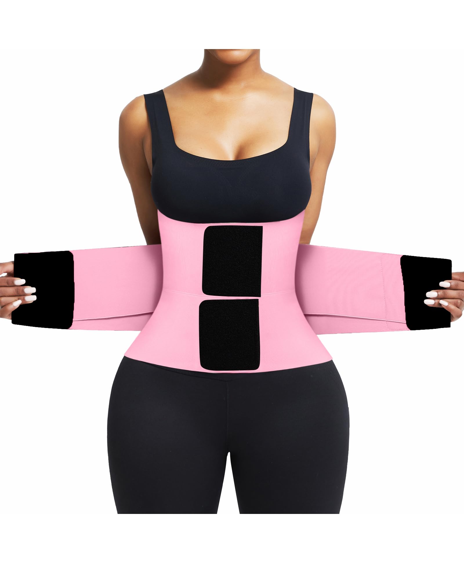 FeelinGirl Waist Trainer Belt Cincher Corset Tummy Control Faja Body Shaper | Hourglass Shaping, Triple Wrap, Hook-loop Closure, Postpartum Gym Workout, Underbust Girdle, Perspiring Fabric