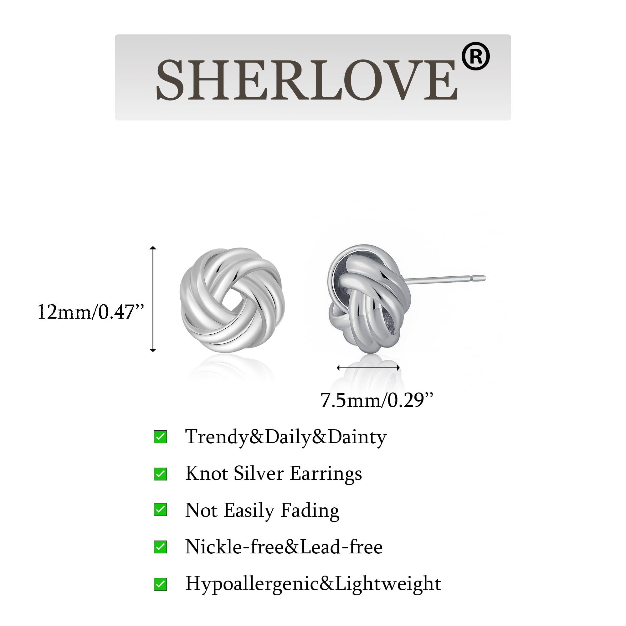 SHERLOVE Chunky Knot Gold Earrings Women Statement Drop Dangle Earrings | 14K Gold Plated Hypoallergenic Lightweight,Trendy Dainty Elegant Cute,Women Gold Jewelry Fashion Accessories Gifts