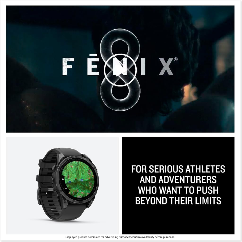 Garmin fēnix® 8, 47mm, Black | Premium Multisport Smartwatch, AMOLED Display, GPS, Built-In Flashlight, Dive-Rated, Built-In Speakers & Mic