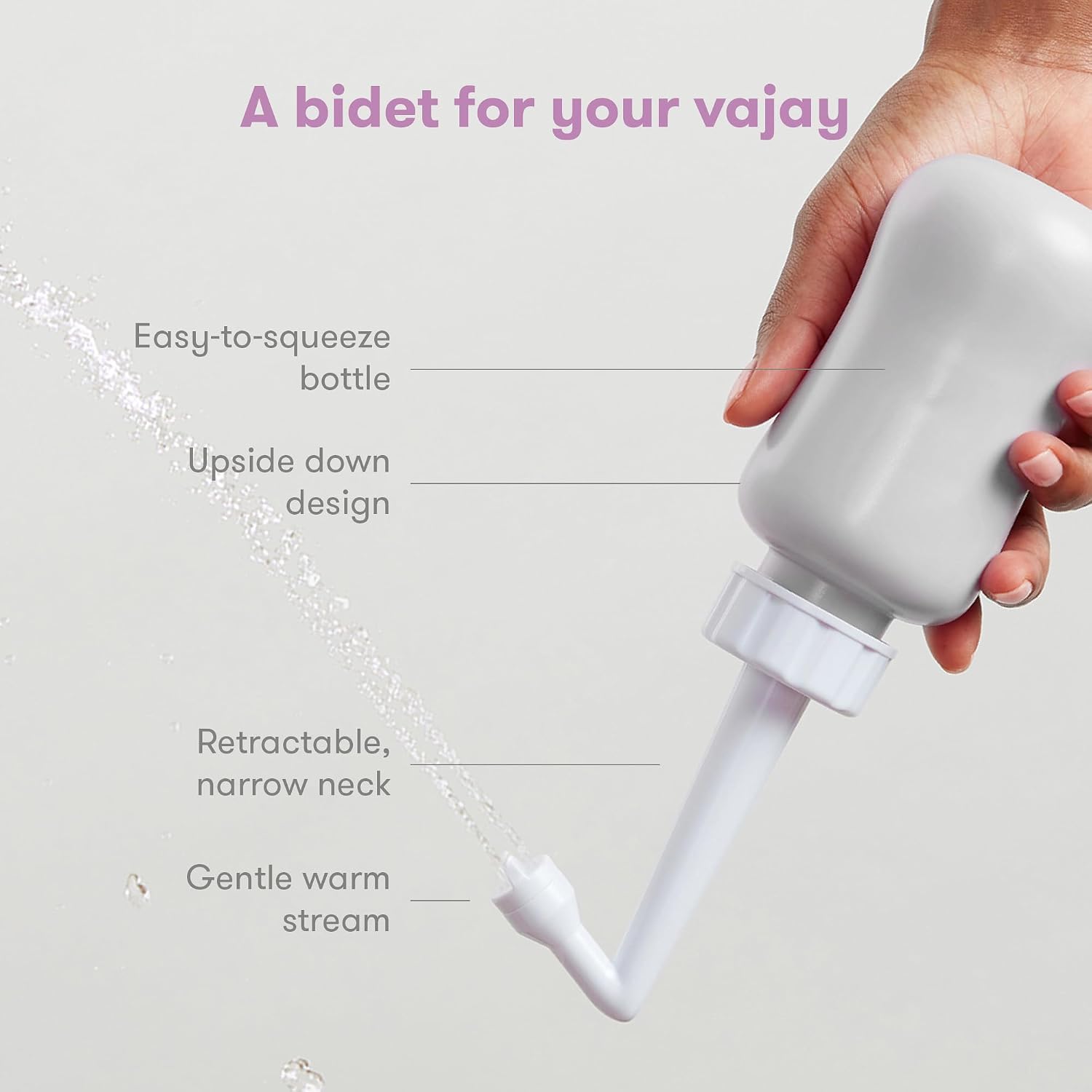 Frida Mom Upside Down Peri Bottle Sprayer for Postpartum Care w/ Bag, Gray | Portable Travel Bidet & Perineal Cleanser with Travel Bag, Postpartum Essential, Gray