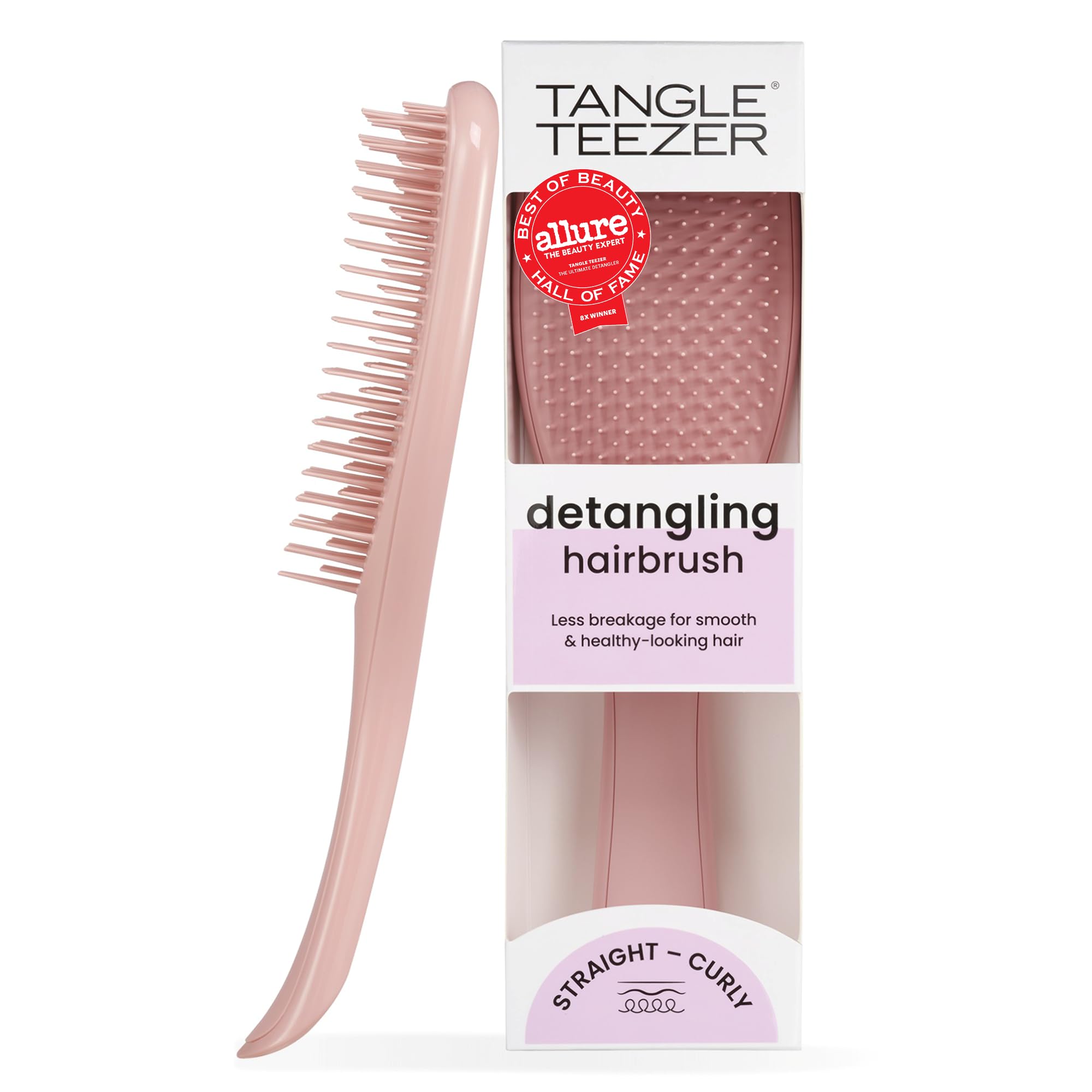 Tangle Teezer Ultimate Detangler Brush, Straight to Wavy, Apricot Blaze | Patented two-tier, regular-flex teeth reduce breakage & split ends on wet or dry hair; Shower-friendly hairbrush for all ages