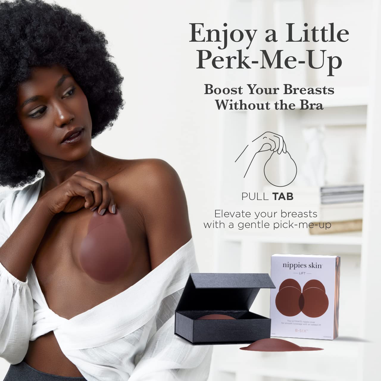 Nippies Reusable Nipple Covers, Skin Safe Pasties in Circle or Lift Style | Dermatologist Tested Adhesive Pasties, Sticky Up to 20 Wears, Stays On through Sweaty Summer Heat, Travel Case Included