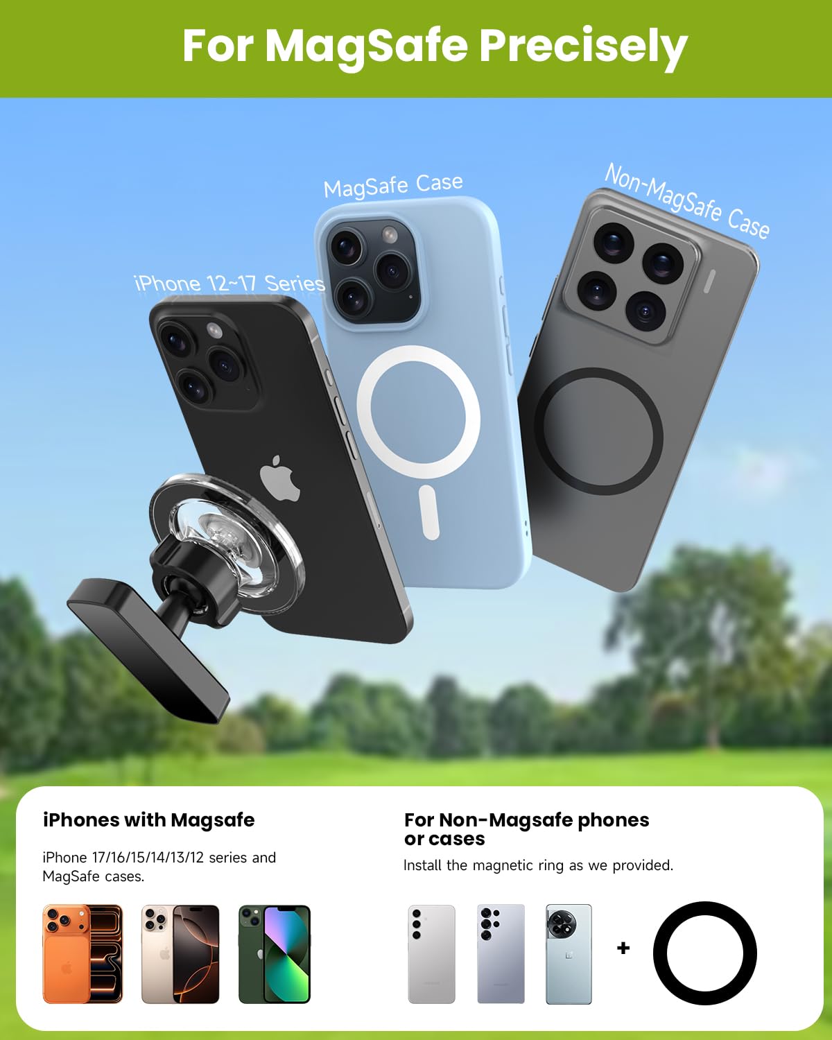 Magnetic Golf Cart Phone Holder, Golf Accessories for Men Golf Gifts Daddy | Premium Golf Cart Accessories For Men Dad Husband, Unique Magnet Phone Mount Holder, Golf Gift For Men, Car Accessory Father