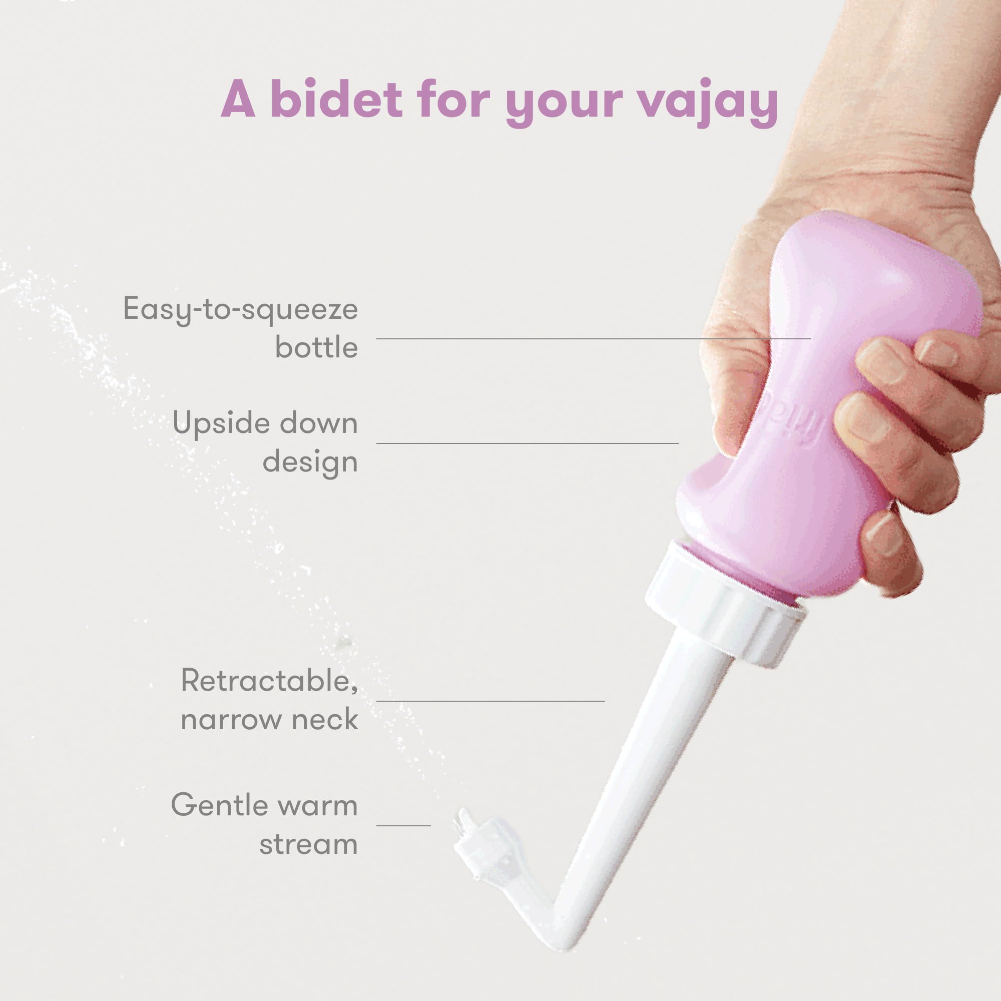 Frida Mom Upside Down Peri Bottle Sprayer for Postpartum Care w/ Bag, Gray | Portable Travel Bidet & Perineal Cleanser with Travel Bag, Postpartum Essential, Gray