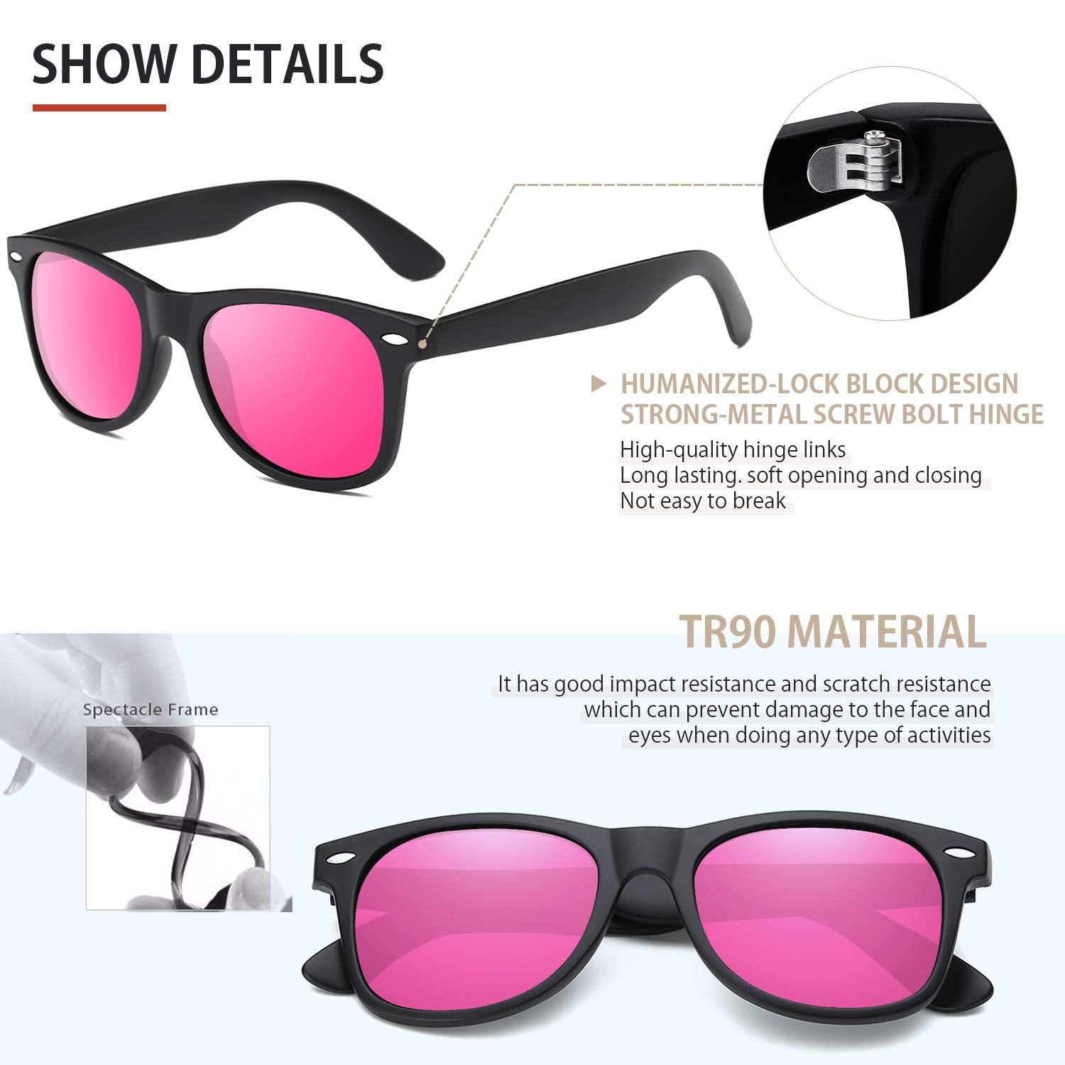 FEIDUSUN Sunglasses Men Polarized Sunglasses for Mens and Womens,Black Retro Sun Glasses Driving Fishing UV Protection