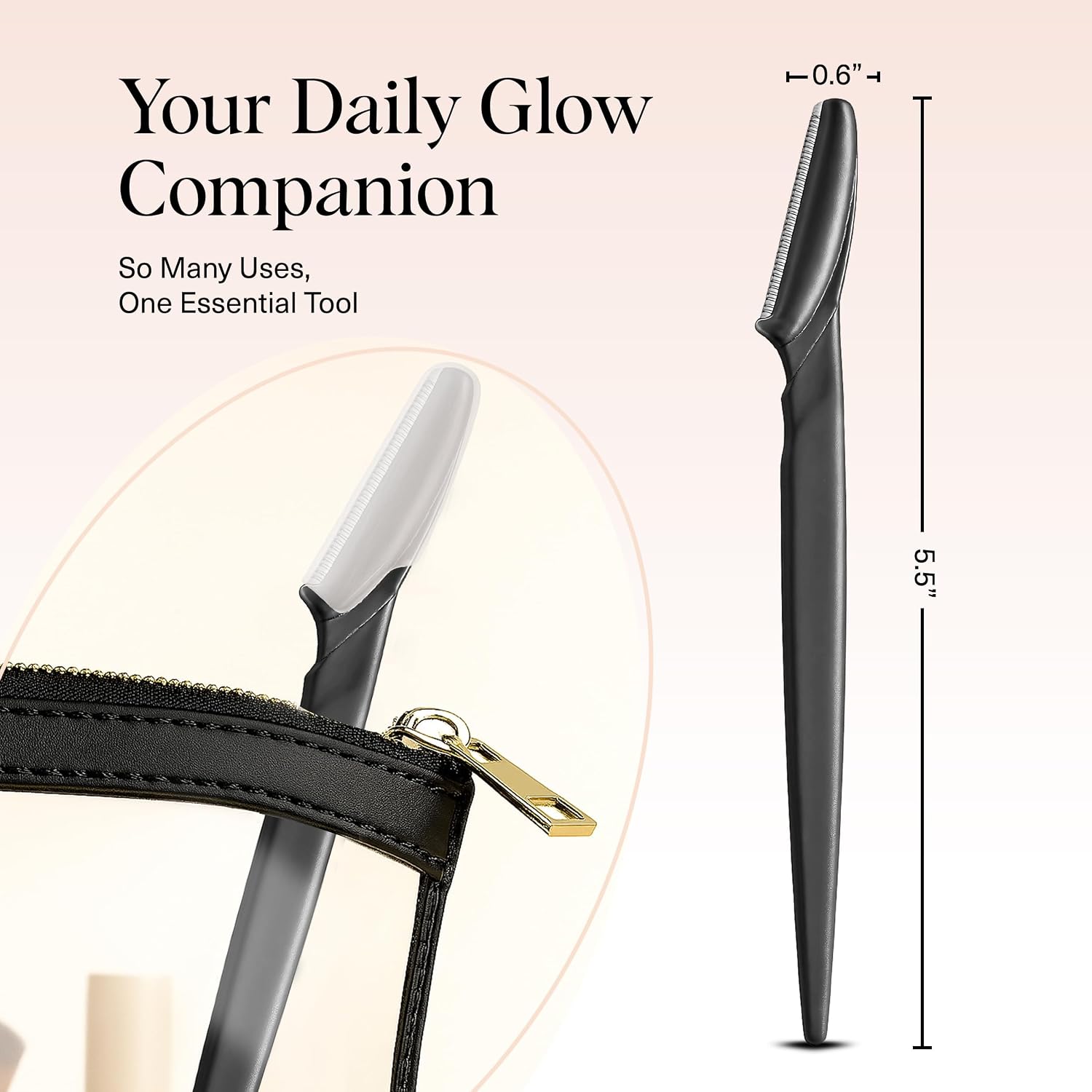 Kitsch Dermaplane Razor for Women Face – Black, 12 pcs | Face Razors for Women & Men, Eyebrow Razor & Face Shaver – Exfoliating Facial Razor & Dermaplaner as Tool for Smoother Skin