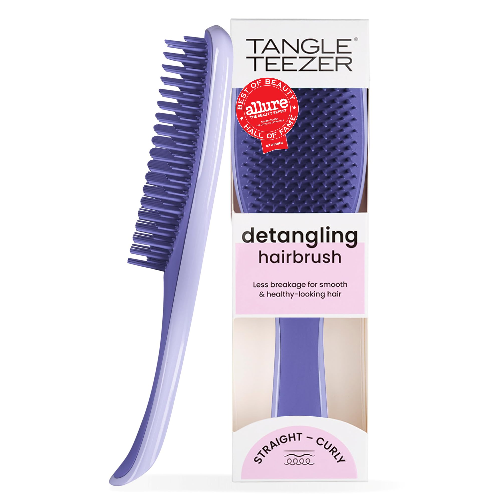 Tangle Teezer Ultimate Detangler Brush, Straight to Wavy, Apricot Blaze | Patented two-tier, regular-flex teeth reduce breakage & split ends on wet or dry hair; Shower-friendly hairbrush for all ages