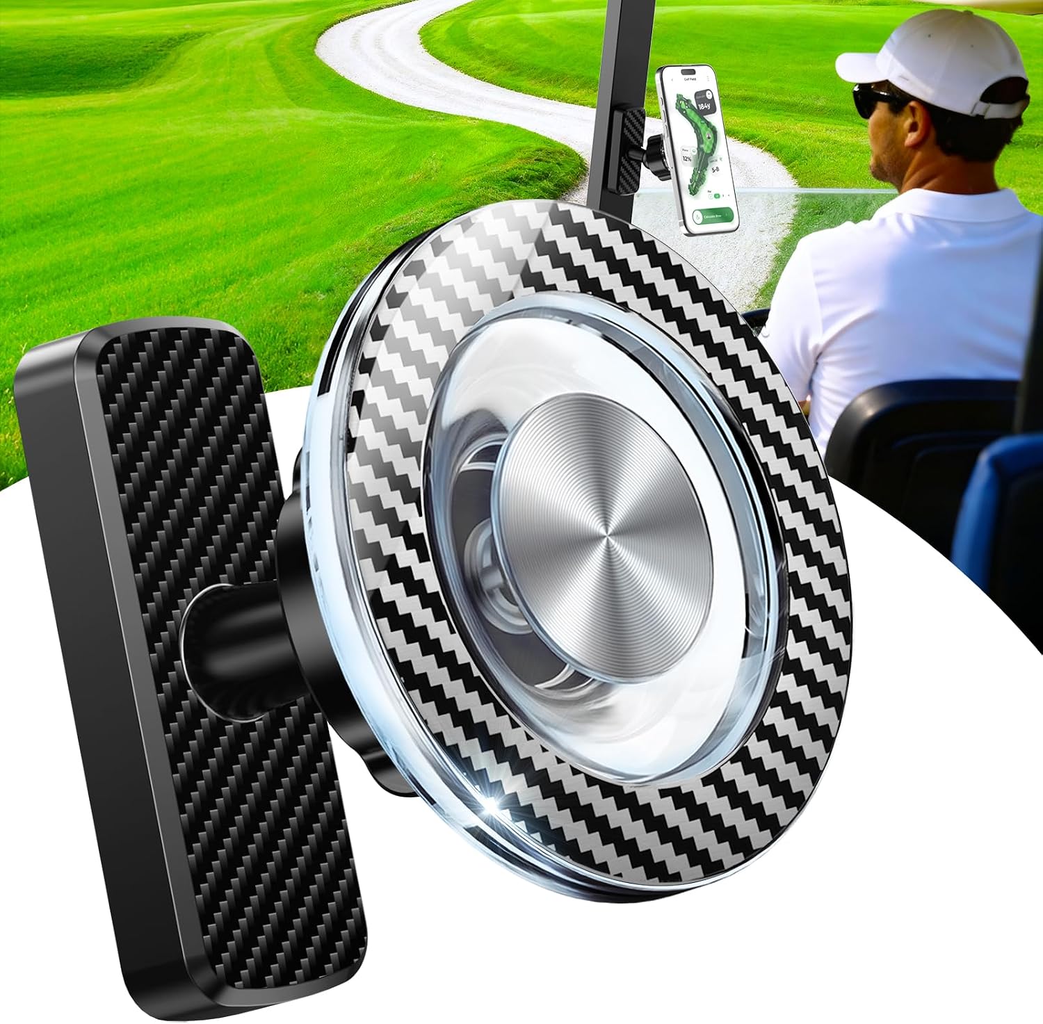 Magnetic Golf Cart Phone Holder, Golf Accessories for Men Golf Gifts Daddy | Premium Golf Cart Accessories For Men Dad Husband, Unique Magnet Phone Mount Holder, Golf Gift For Men, Car Accessory Father