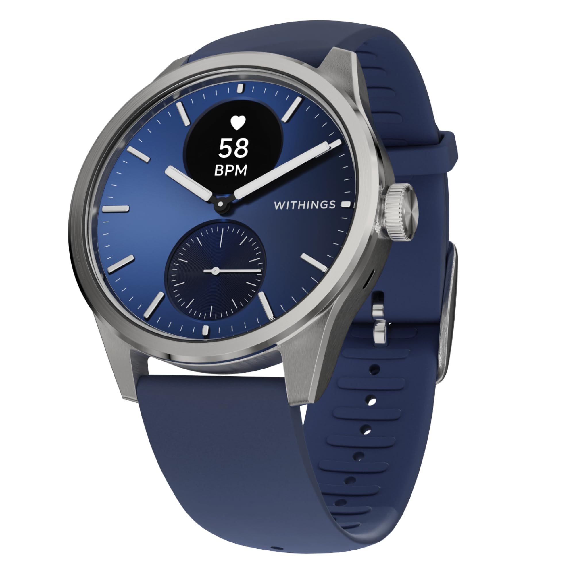 WITHINGS ScanWatch 2 - Hybrid Smart Watch, Heart Rate Monitoring, Fitness Tracker, Cycle Tracker, Sleep Monitoring, GPS Tracker, 30-Day Battery Life, Android & Apple Compatible, HSA/FSA