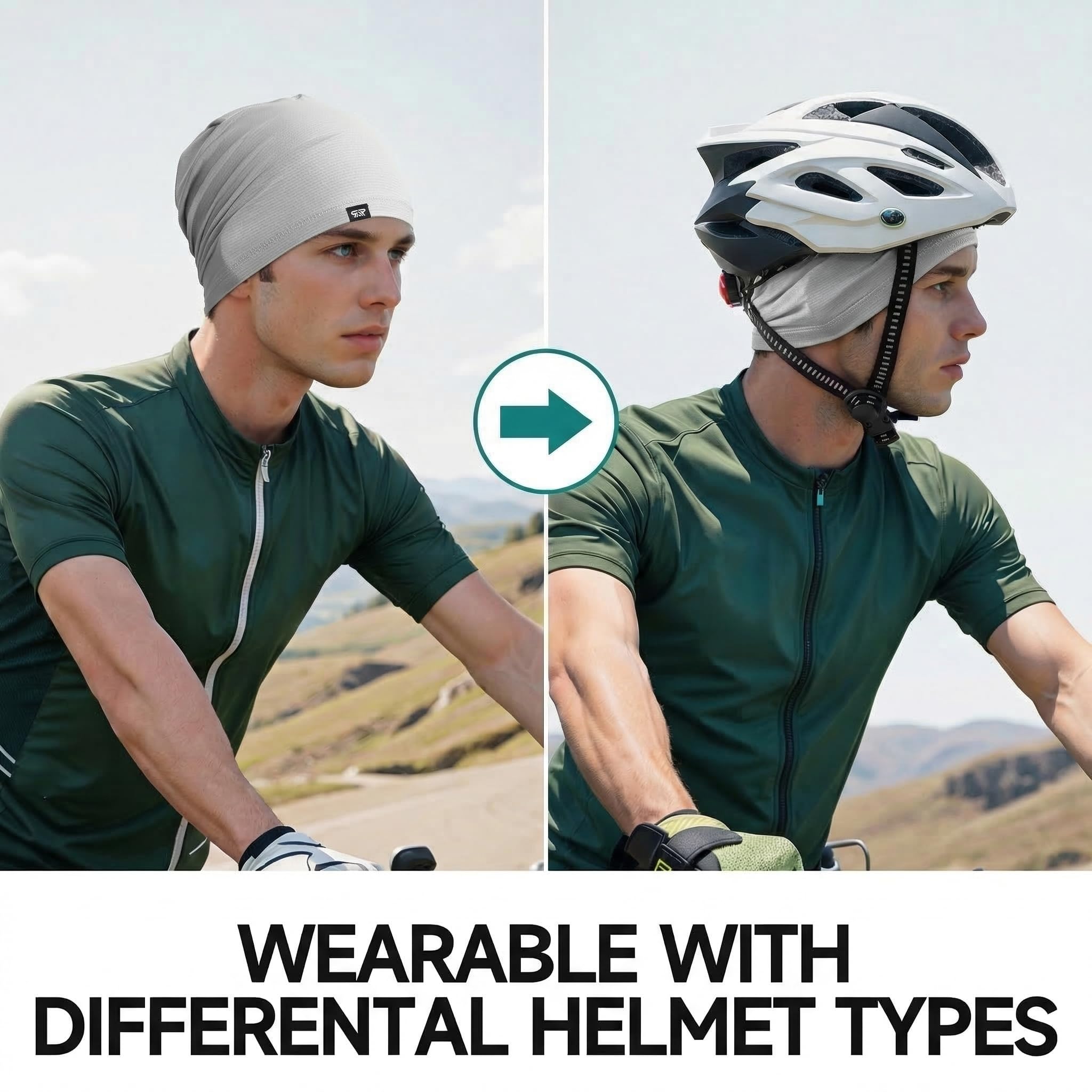 Cooling Skull Cap Sweat Wicking Breathable for Men Women 3 Pack | Lightweight Quick Dry Beanie & Helmet Liner, Stretch Non-Slip Fit Under Hard Hat, Construction Gym Cycling Running Workout