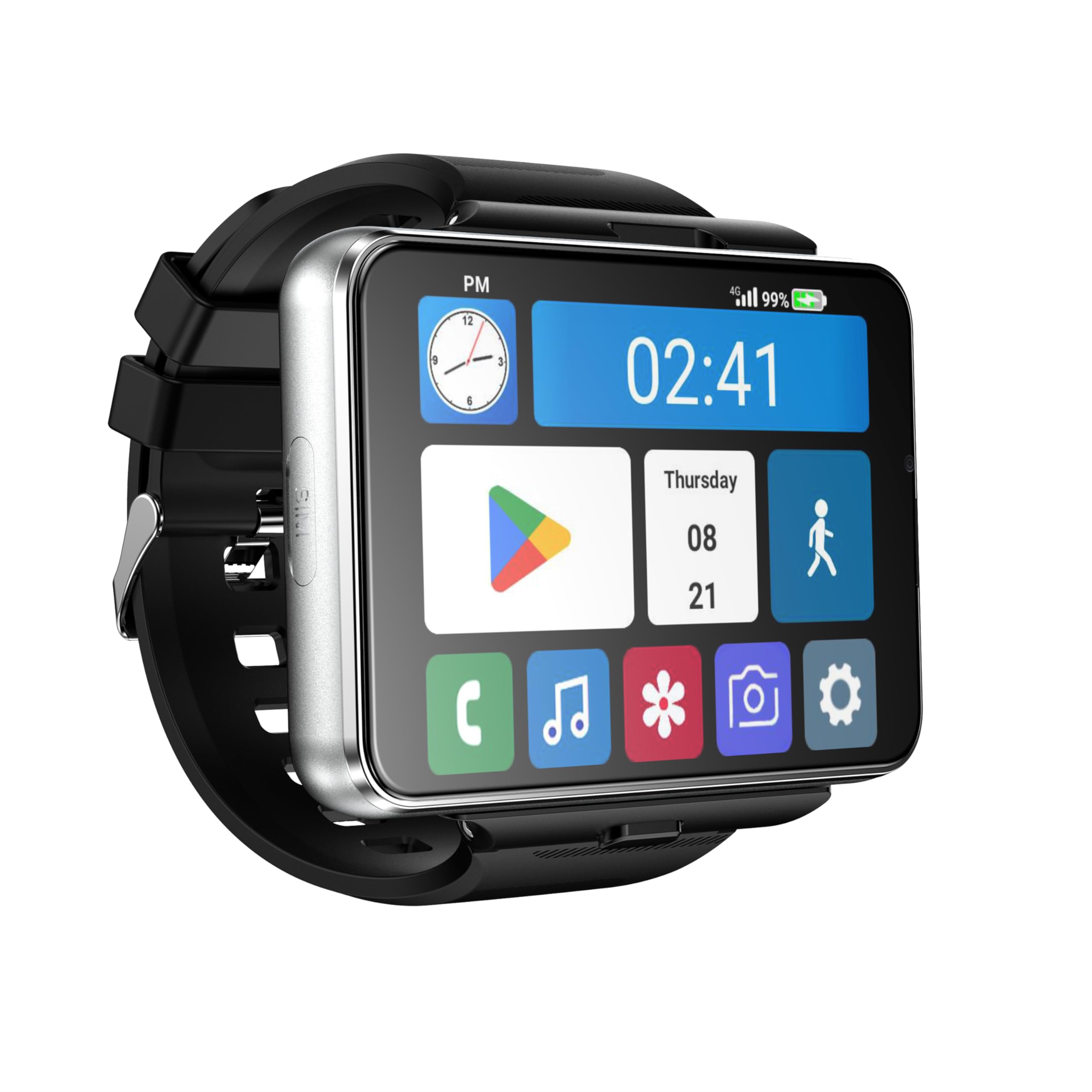 Smart Watch for Men, 4G Smartwatch 2.88 Inch Touch Screen Android 11 OS 6GB+128GB Activity Tracker with Face Unlock Dual Cameras WiFi GPS Detachable Band (Black, 6GB+128G)