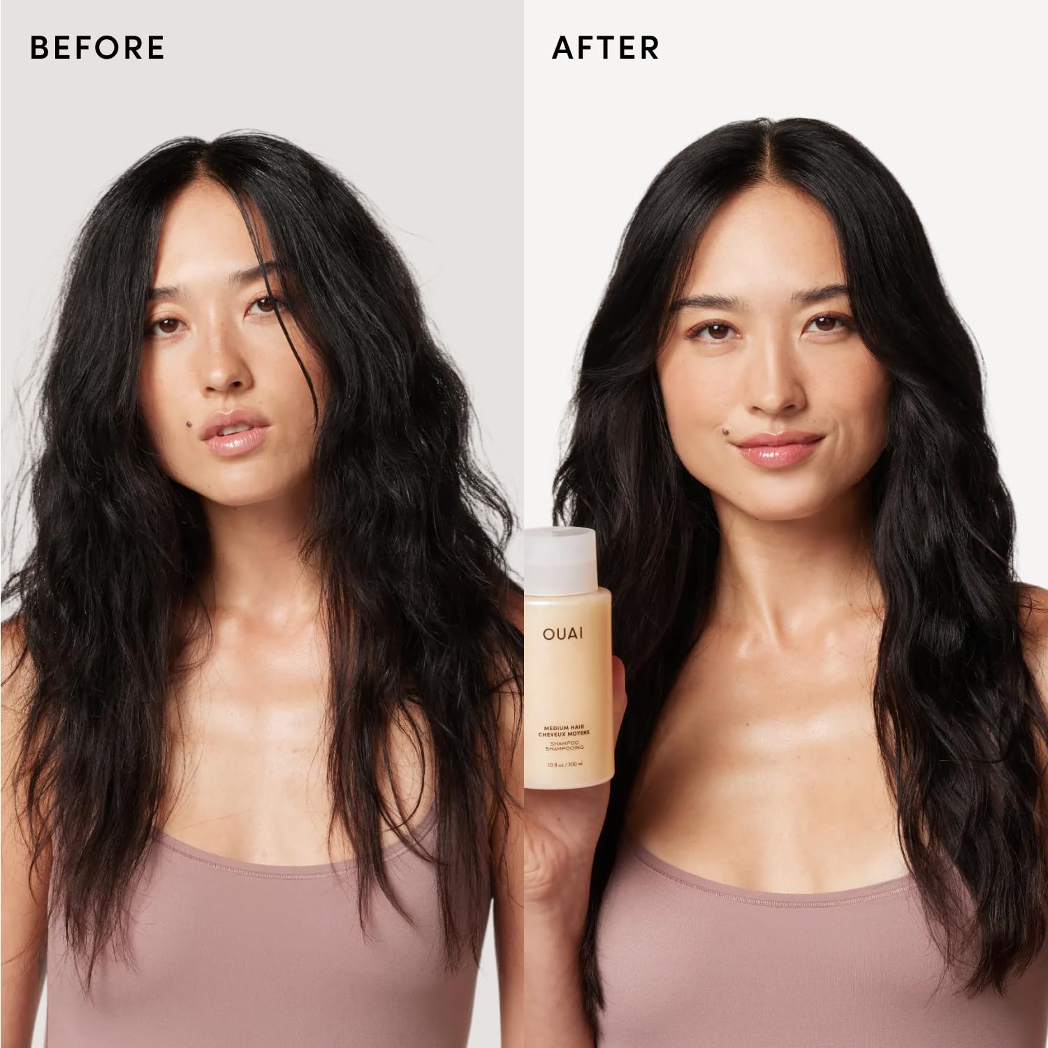 OUAI Fine Shampoo and Conditioner Set - Sulfate Free Shampoo and Conditioner for Women & Men - Made with Keratin, Marshmallow Root, Shea Butter & Avocado Oil - Free of Parabens & Phthalates (10 Fl Oz)