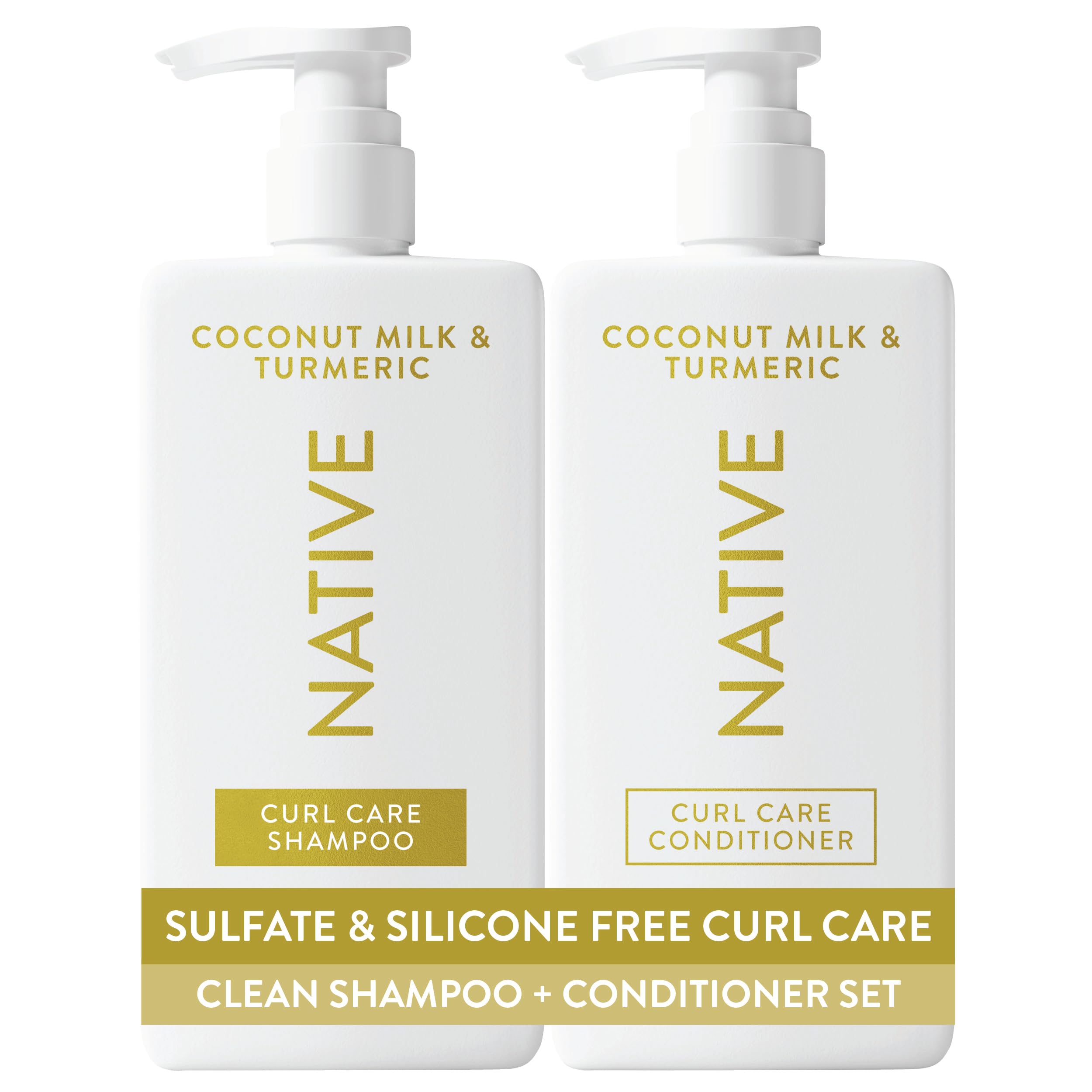 Native Coconut & Vanilla Shampoo and Conditioner Contain Naturally Derived Ingredients | All Hair Types, Color & Treated, Fine to Dry Damaged, Sulfate & Dye Free - 2-Pack