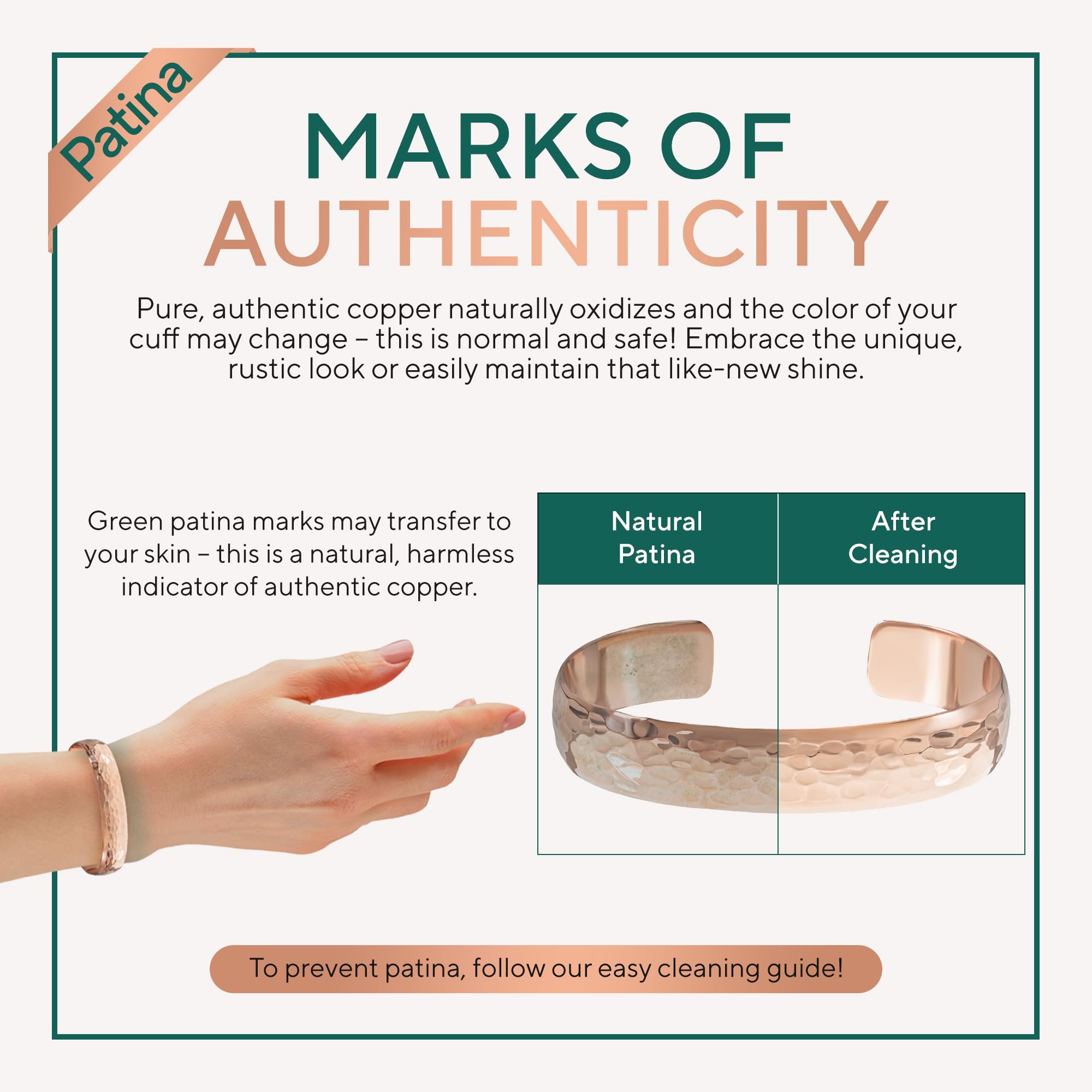 Copper Bracelet for Men & Women — 100% Pure Copper Bracelets — Raw, Solid & Uncoated Authentic Handmade Tibetan Bracelet Cuff Bangles