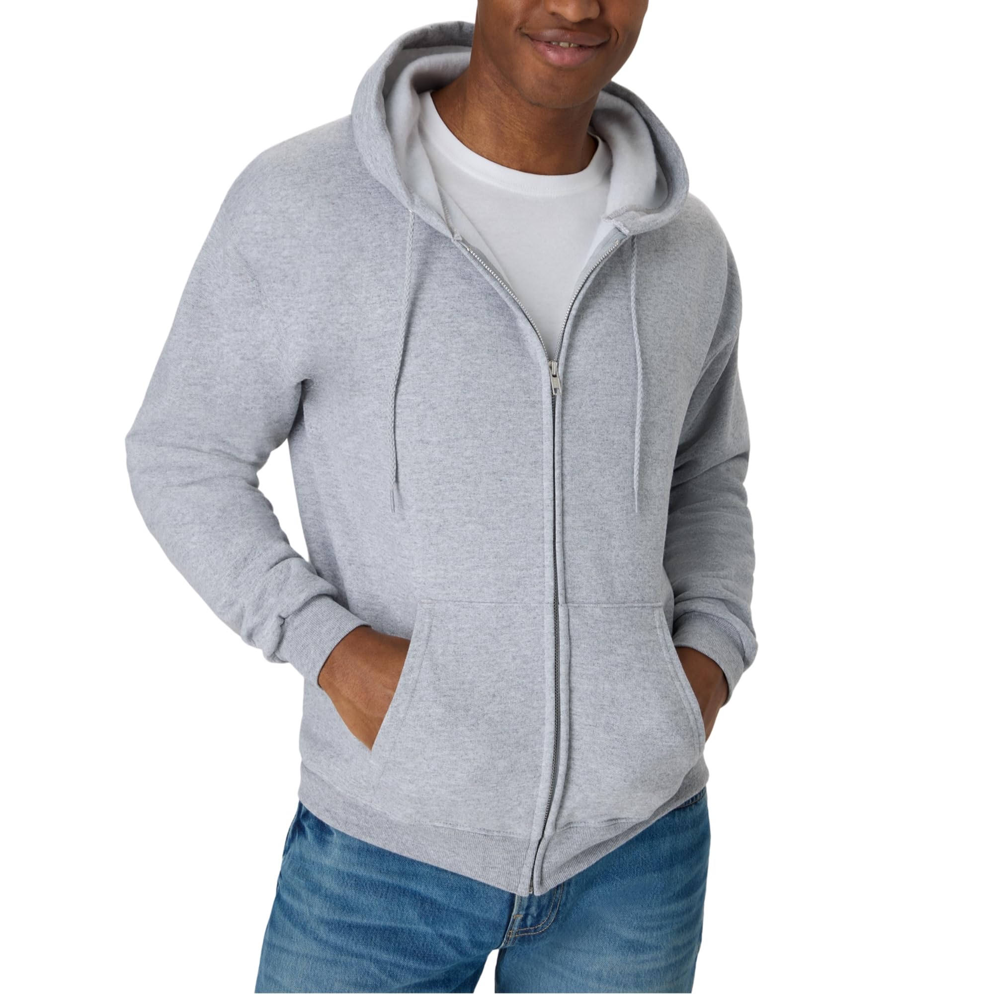 Hanes Men's Zip-up Hoodie, Ecosmart Fleece Full-zip Hoodie for Men, Hooded Sweatshirt